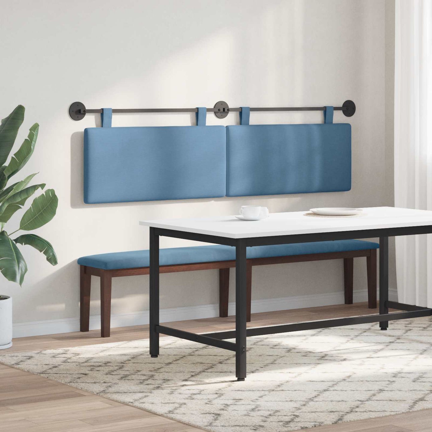Hangend hoofdbord Blauw Katoen Stof is nu te koop bij PeponiXL, paradijselijk wonen!