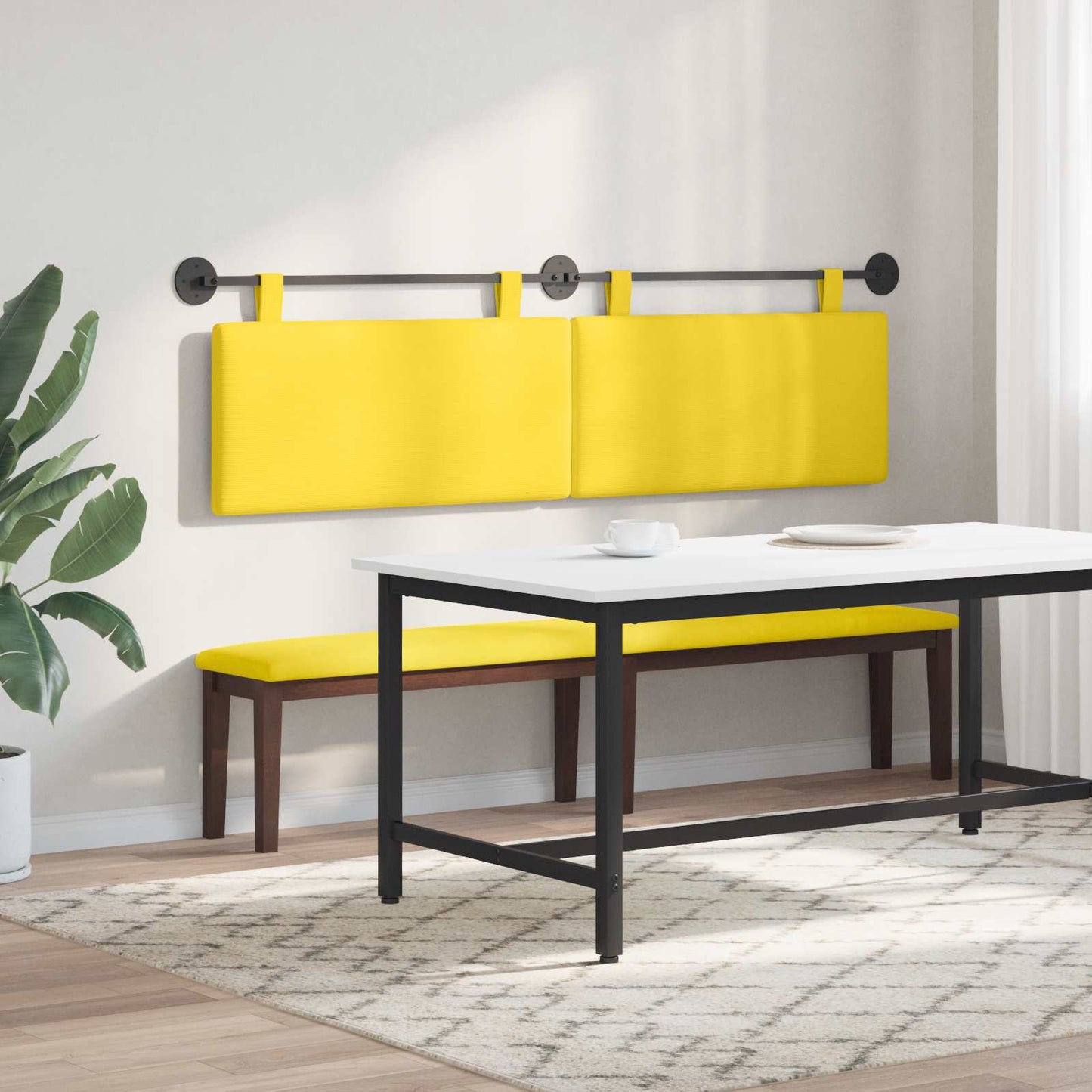 Hangend hoofdbord Lichtgeel Katoen Stof is nu te koop bij PeponiXL, paradijselijk wonen!