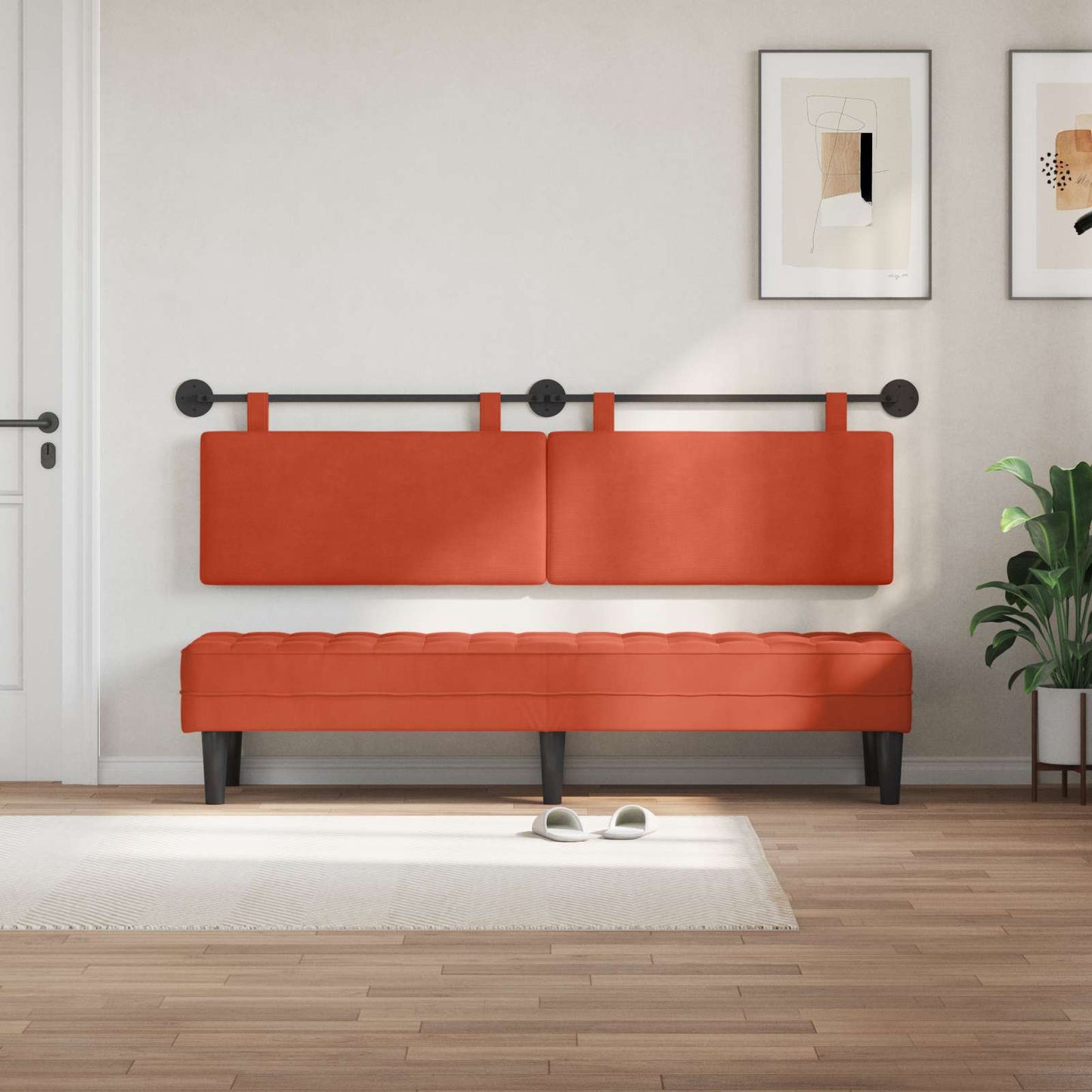 Hangend hoofdbord Rood-oranje Katoen Stof is nu te koop bij PeponiXL, paradijselijk wonen!