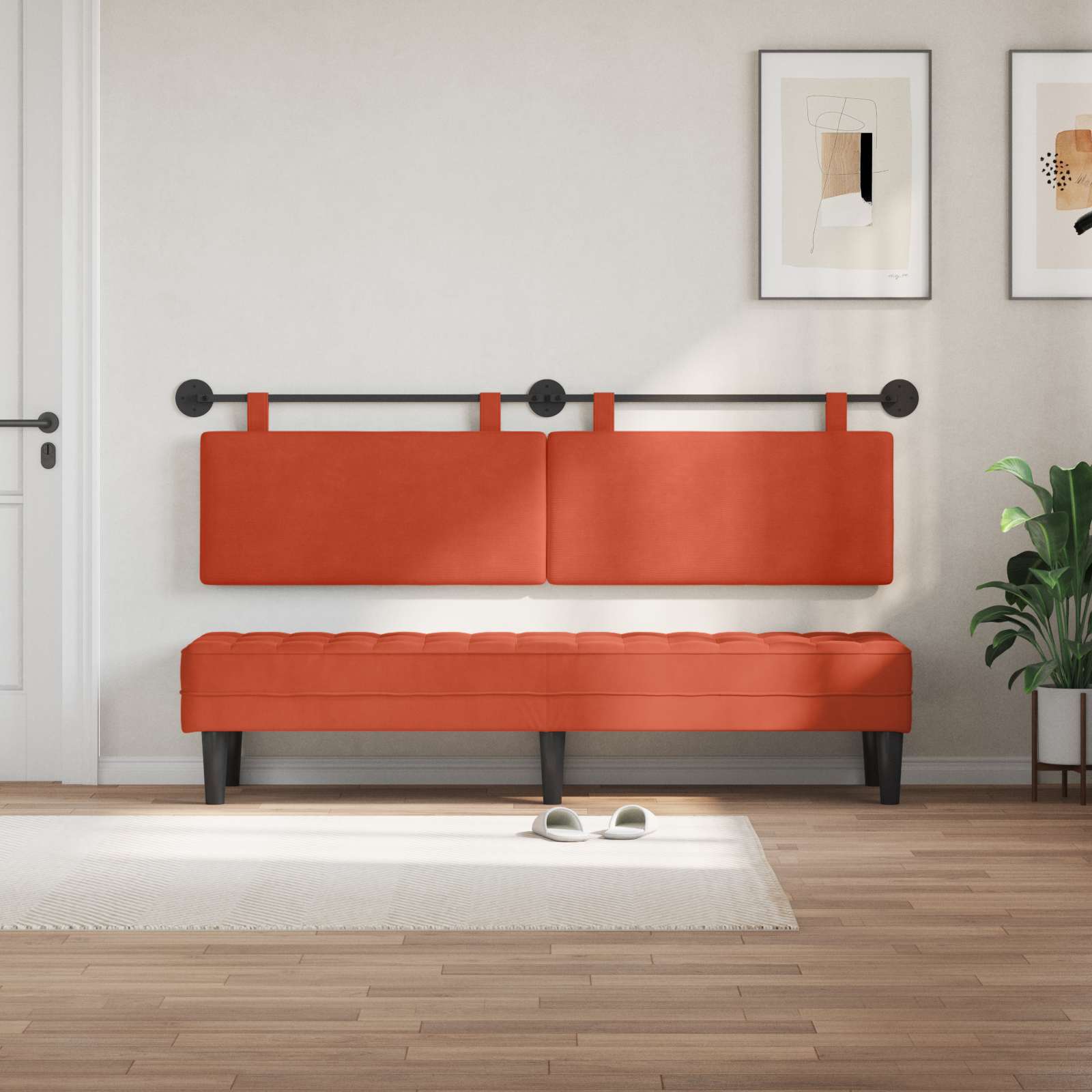 Hangend hoofdbord Rood-oranje Katoen Stof is nu te koop bij PeponiXL, paradijselijk wonen!
