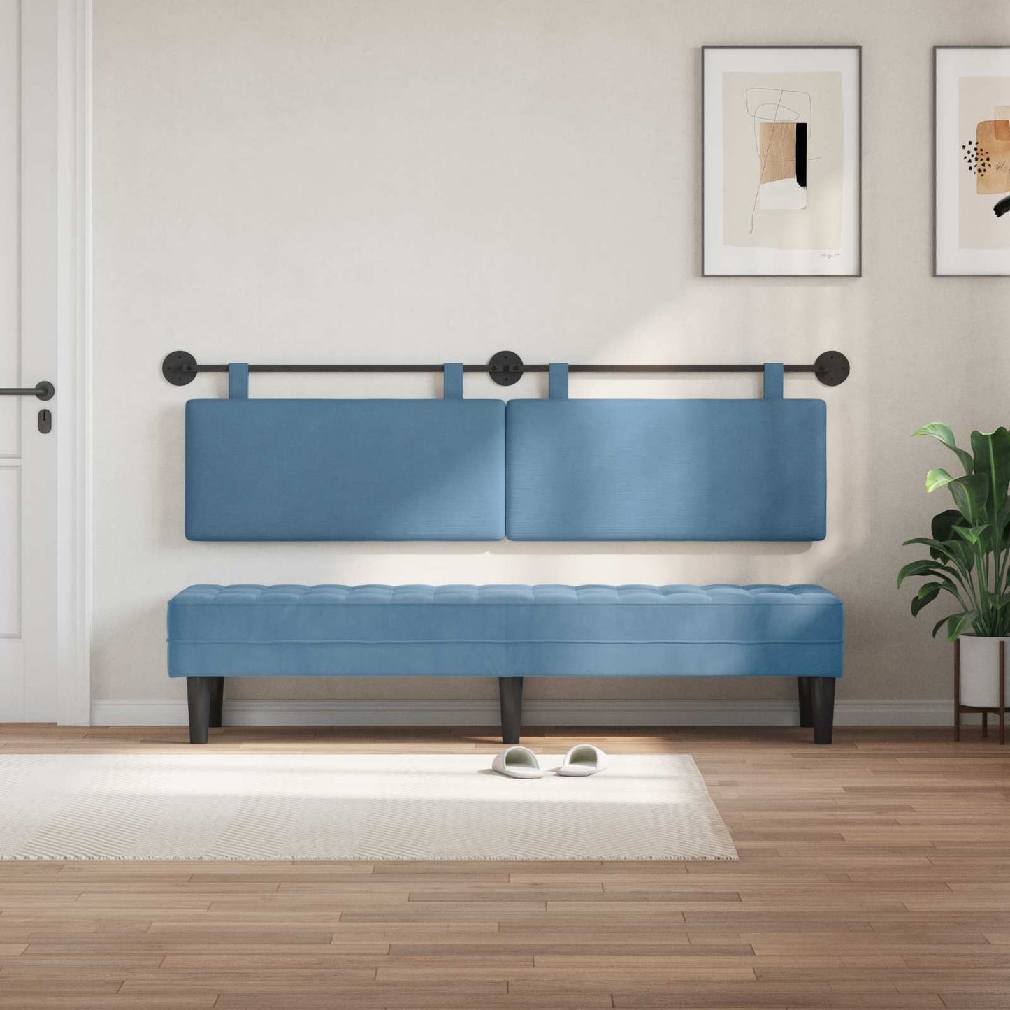 Hangend hoofdbord Blauw Katoen Stof is nu te koop bij PeponiXL, paradijselijk wonen!