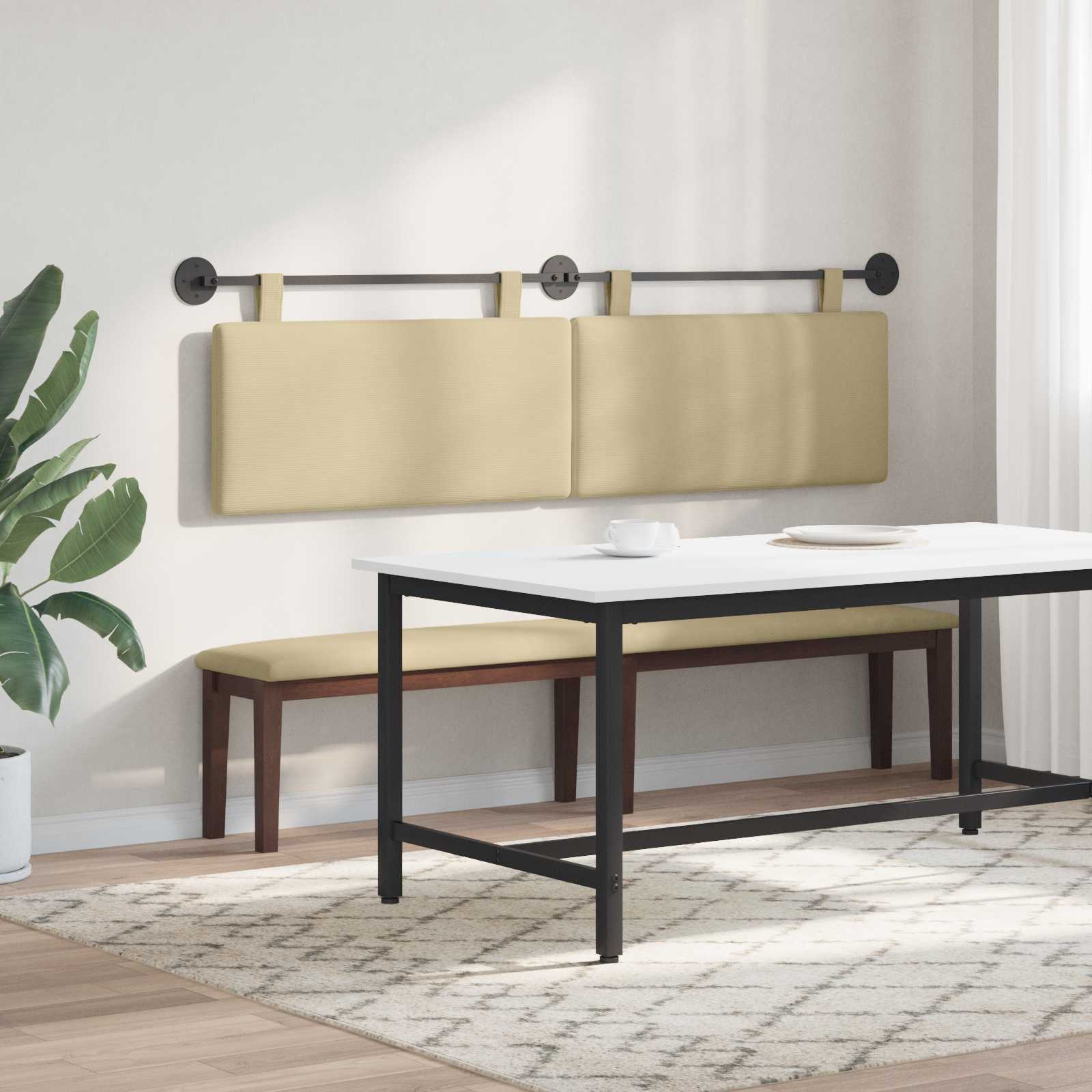 Hangend hoofdbord Lichtgroen Grijs Katoen Stof is nu te koop bij PeponiXL, paradijselijk wonen!
