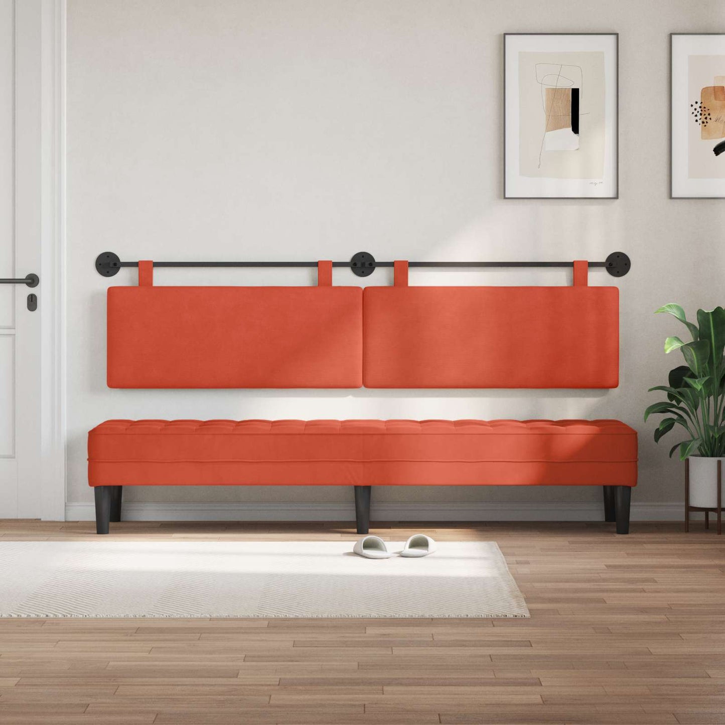 Hangend hoofdbord Rood-oranje Katoen Stof is nu te koop bij PeponiXL, paradijselijk wonen!