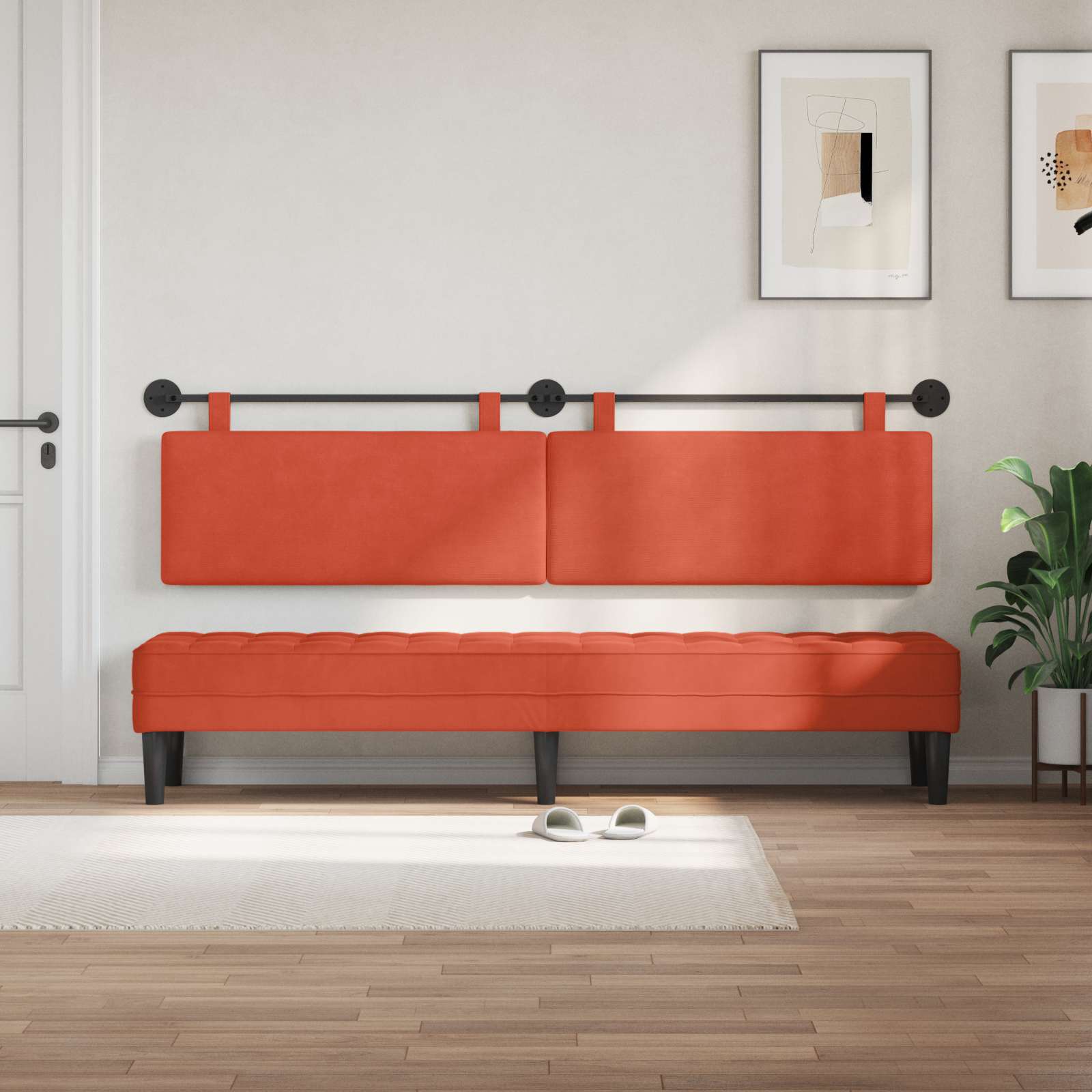 Hangend hoofdbord Rood-oranje Katoen Stof is nu te koop bij PeponiXL, paradijselijk wonen!