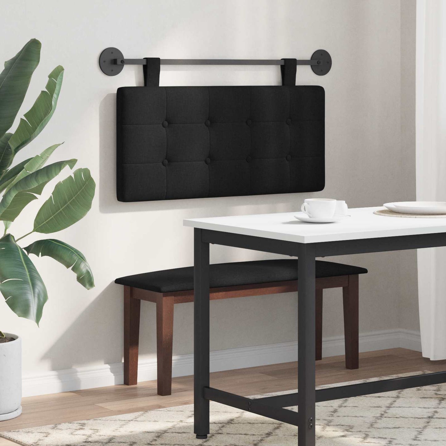 Hangend hoofdbord Zwart Stof is nu te koop bij PeponiXL, paradijselijk wonen!