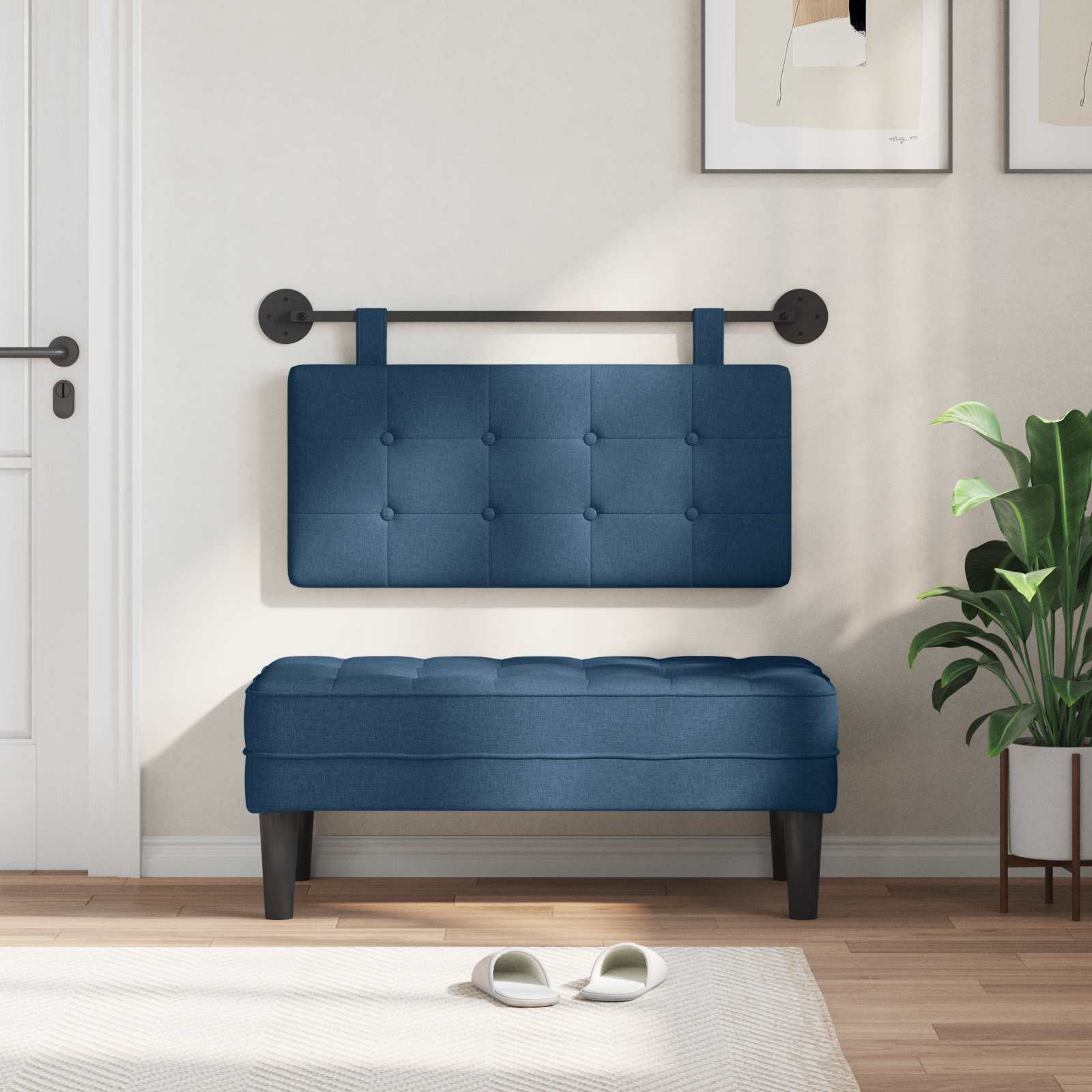 Hangend hoofdbord Blauw Stof is nu te koop bij PeponiXL, paradijselijk wonen!