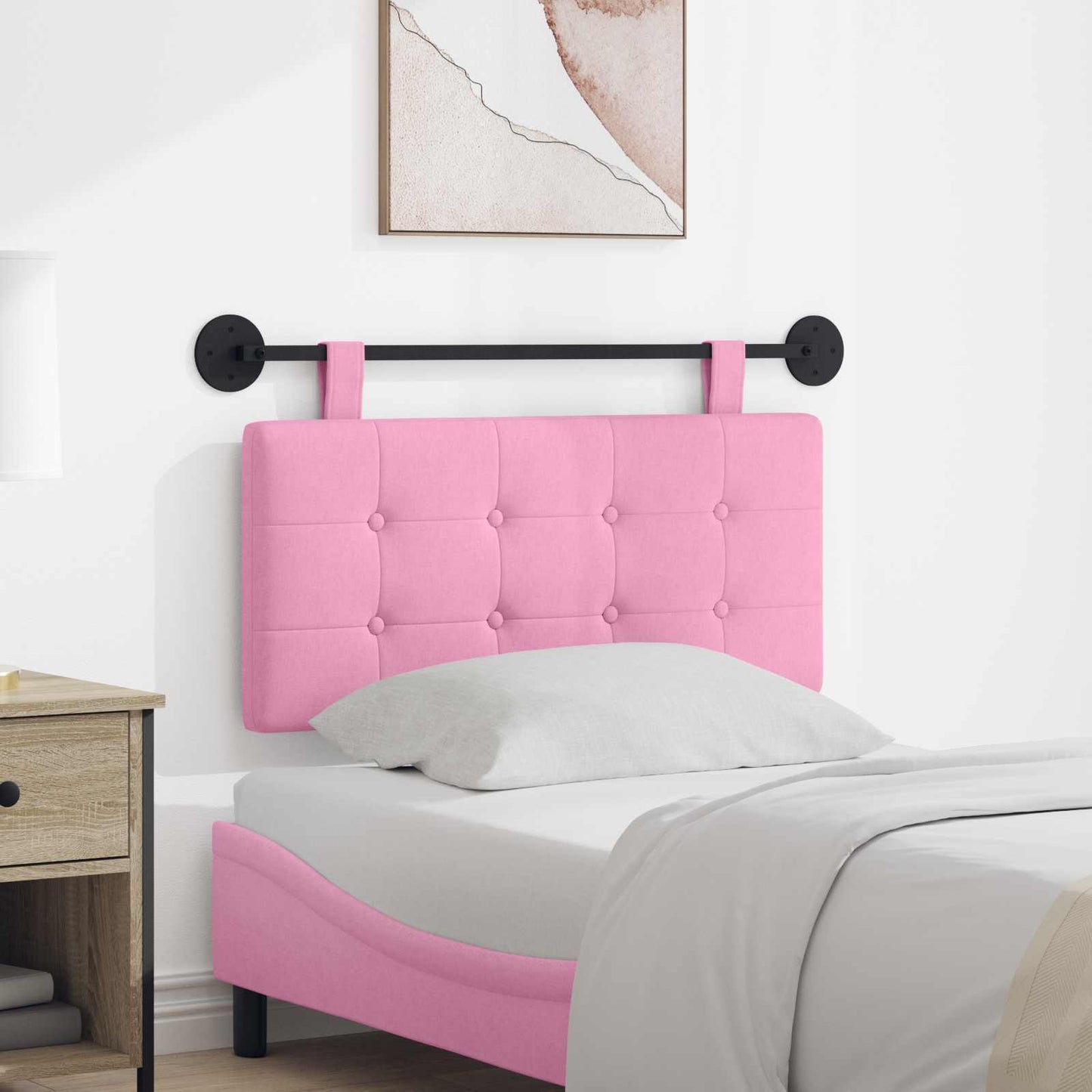 Hangend hoofdbord Roze Stof is nu te koop bij PeponiXL, paradijselijk wonen!