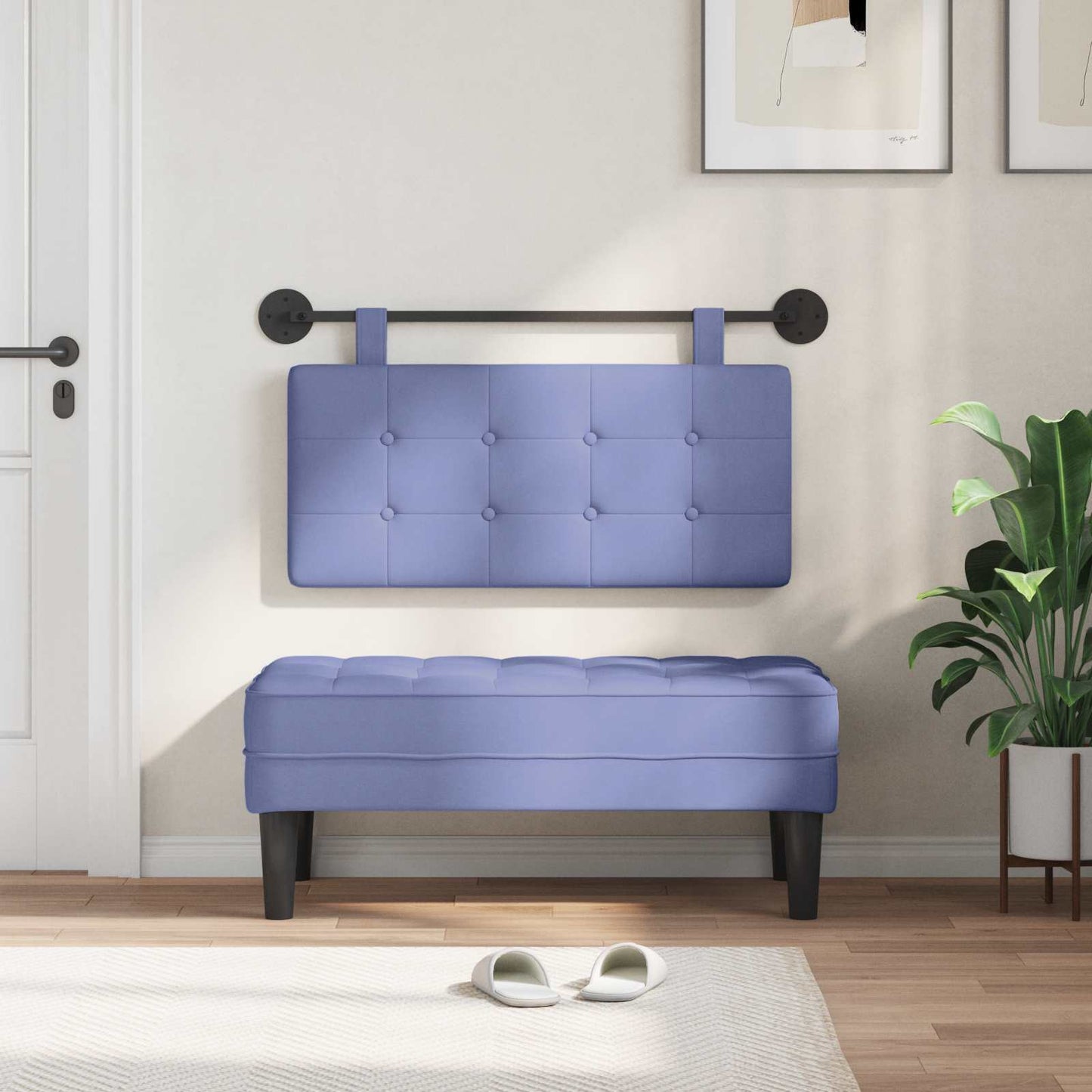 Hangend hoofdbord Jeans Blauw Stof is nu te koop bij PeponiXL, paradijselijk wonen!
