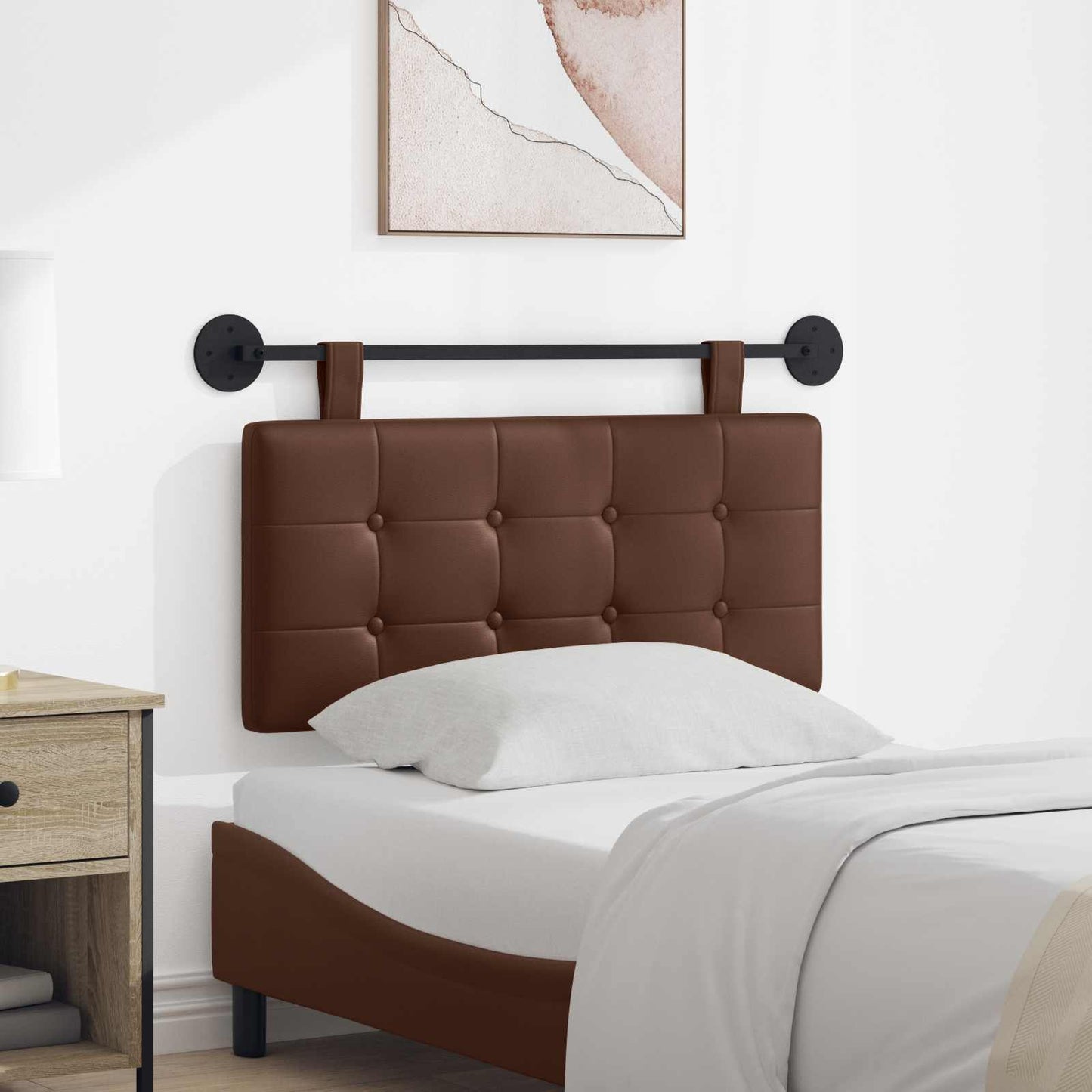 Hangend Hoofdeinde Bruin 100 x 55 x 5 cm Nep Leer is nu te koop bij PeponiXL, paradijselijk wonen!