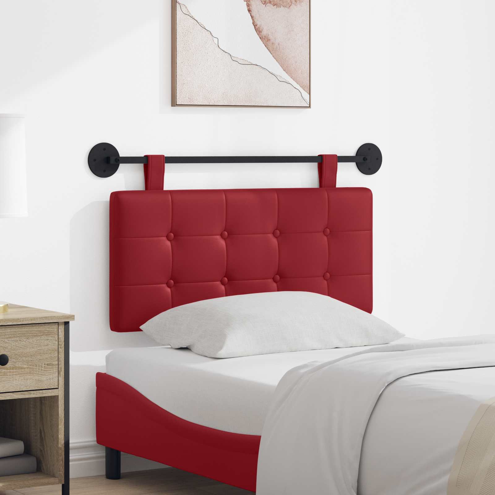 Hangend Hoofdeinde Wijnrood 100 x 55 x 5 cm Nep Leer is nu te koop bij PeponiXL, paradijselijk wonen!