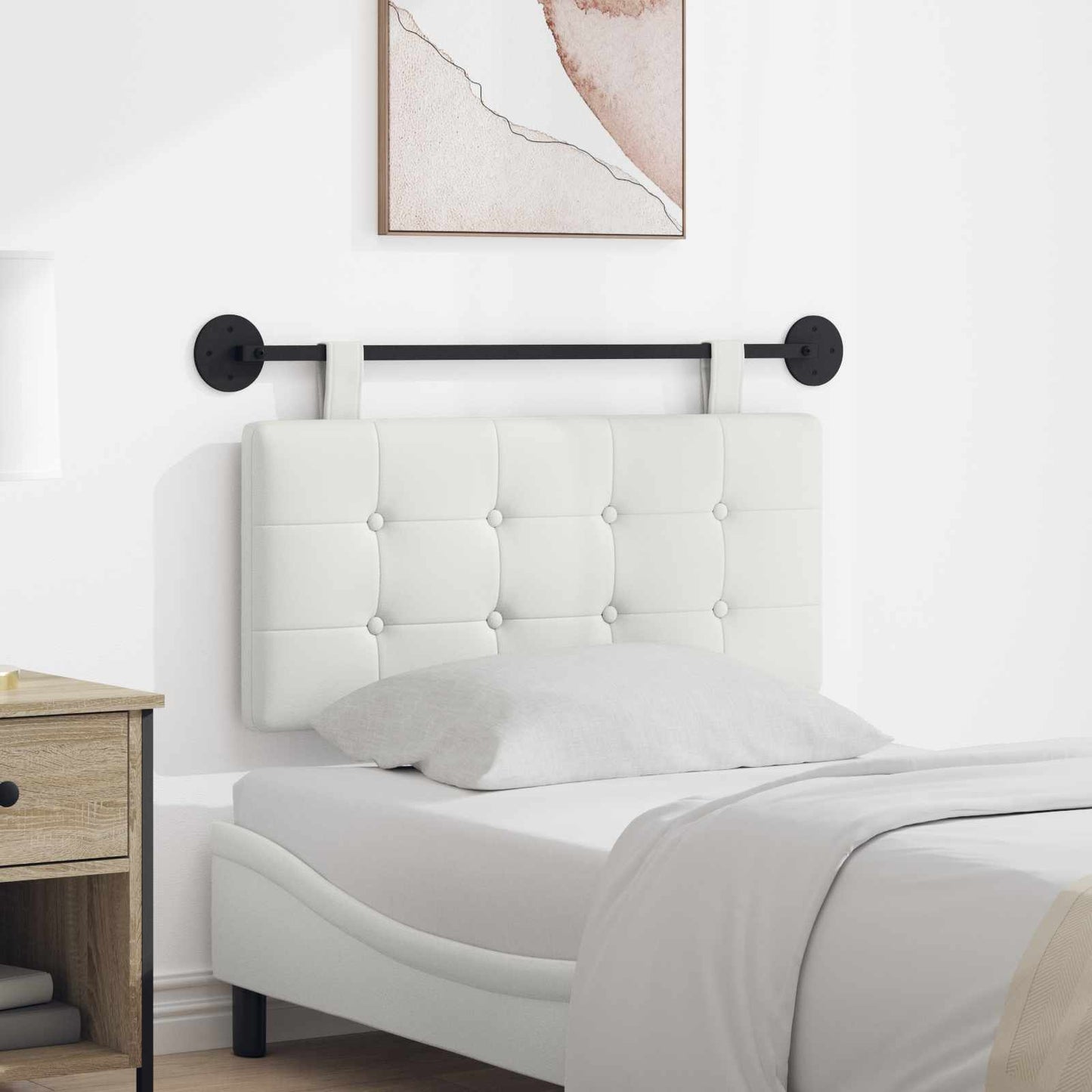 Hangend Hoofdeinde Wandgemonteerd Wit 100 x 55 x 5 cm Nep Leer is nu te koop bij PeponiXL, paradijselijk wonen!
