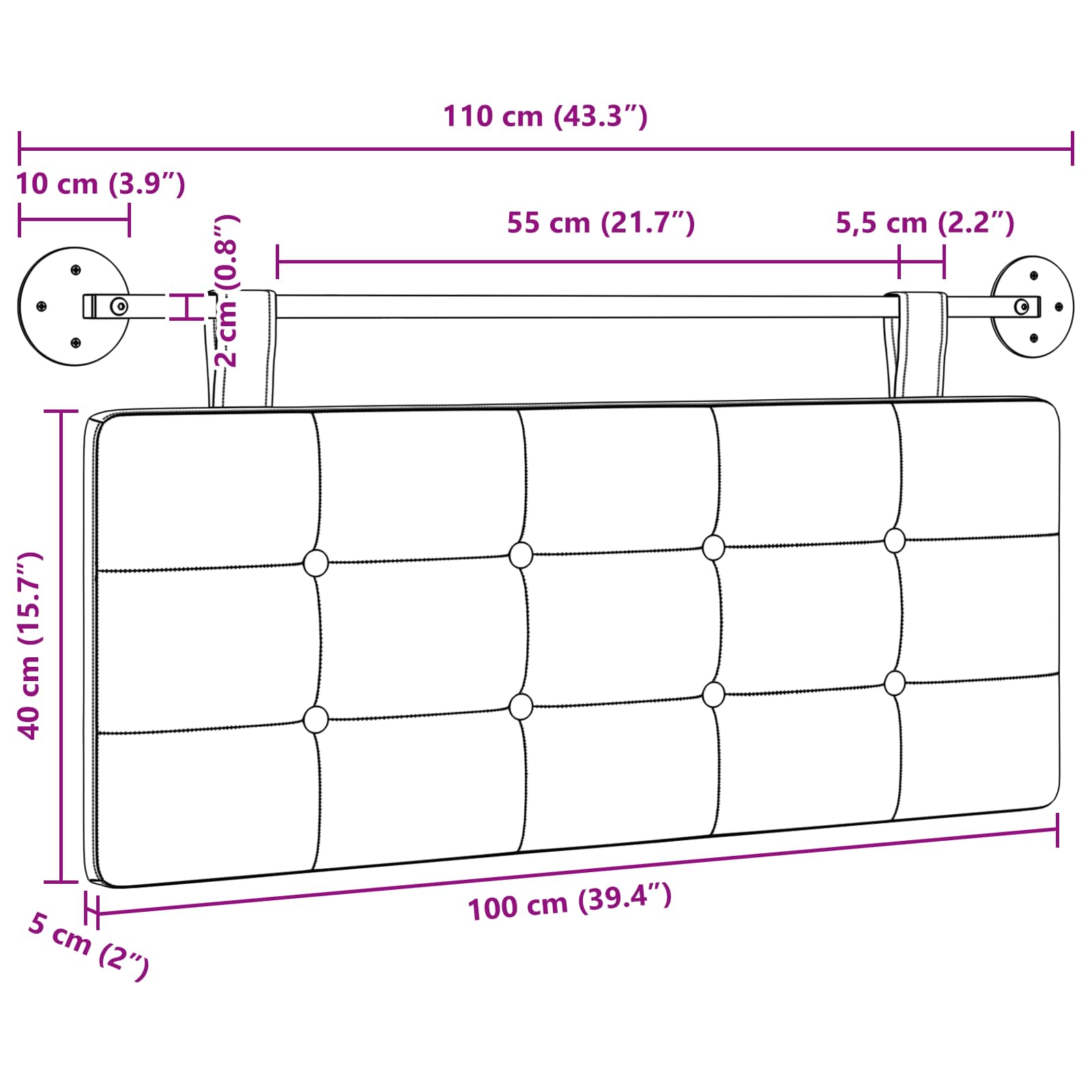 Hangend hoofdbord Stof is nu te koop bij PeponiXL, paradijselijk wonen!