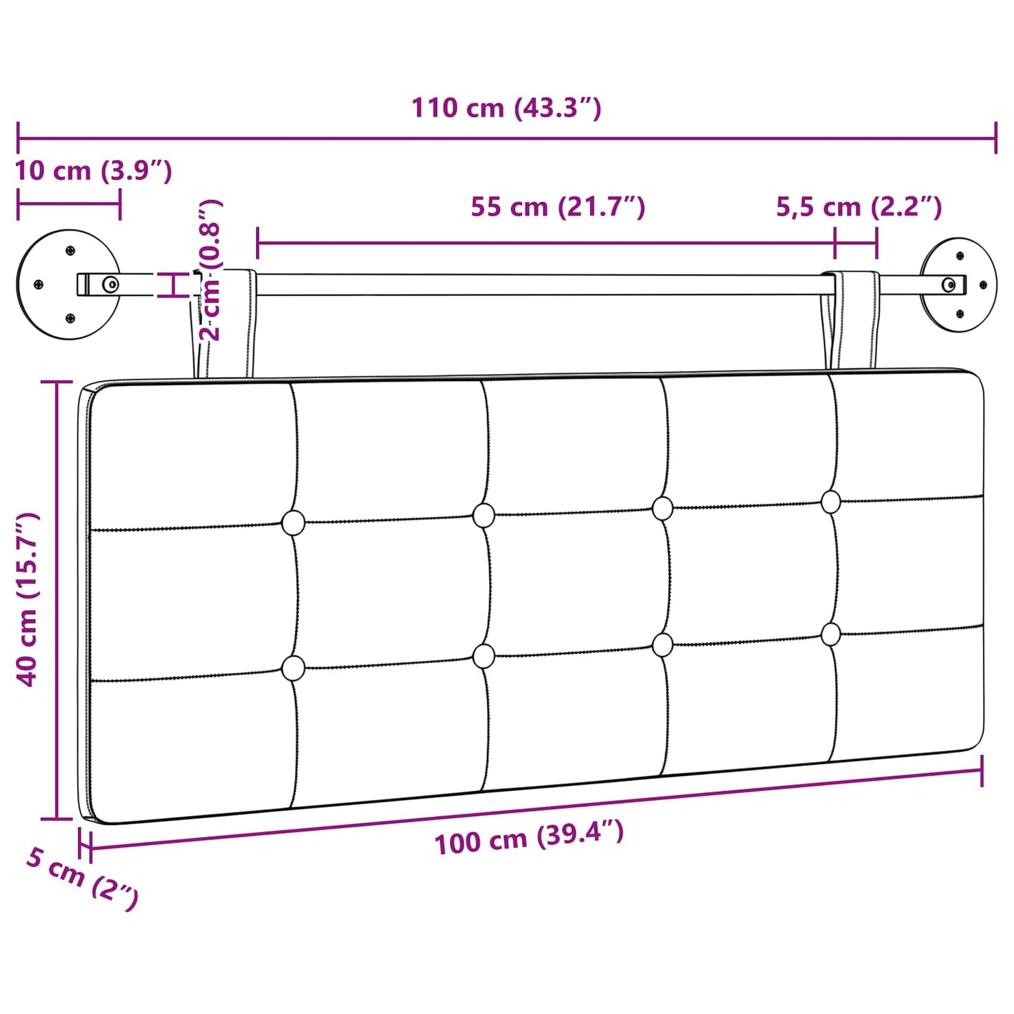 Hangend hoofdbord Stof is nu te koop bij PeponiXL, paradijselijk wonen!