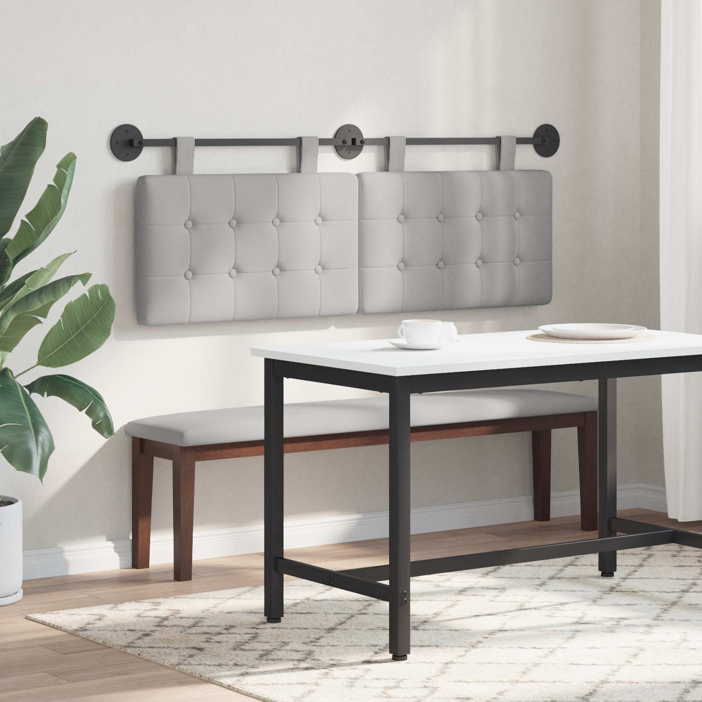 Hangend hoofdbord Wolkengrijs Stof is nu te koop bij PeponiXL, paradijselijk wonen!