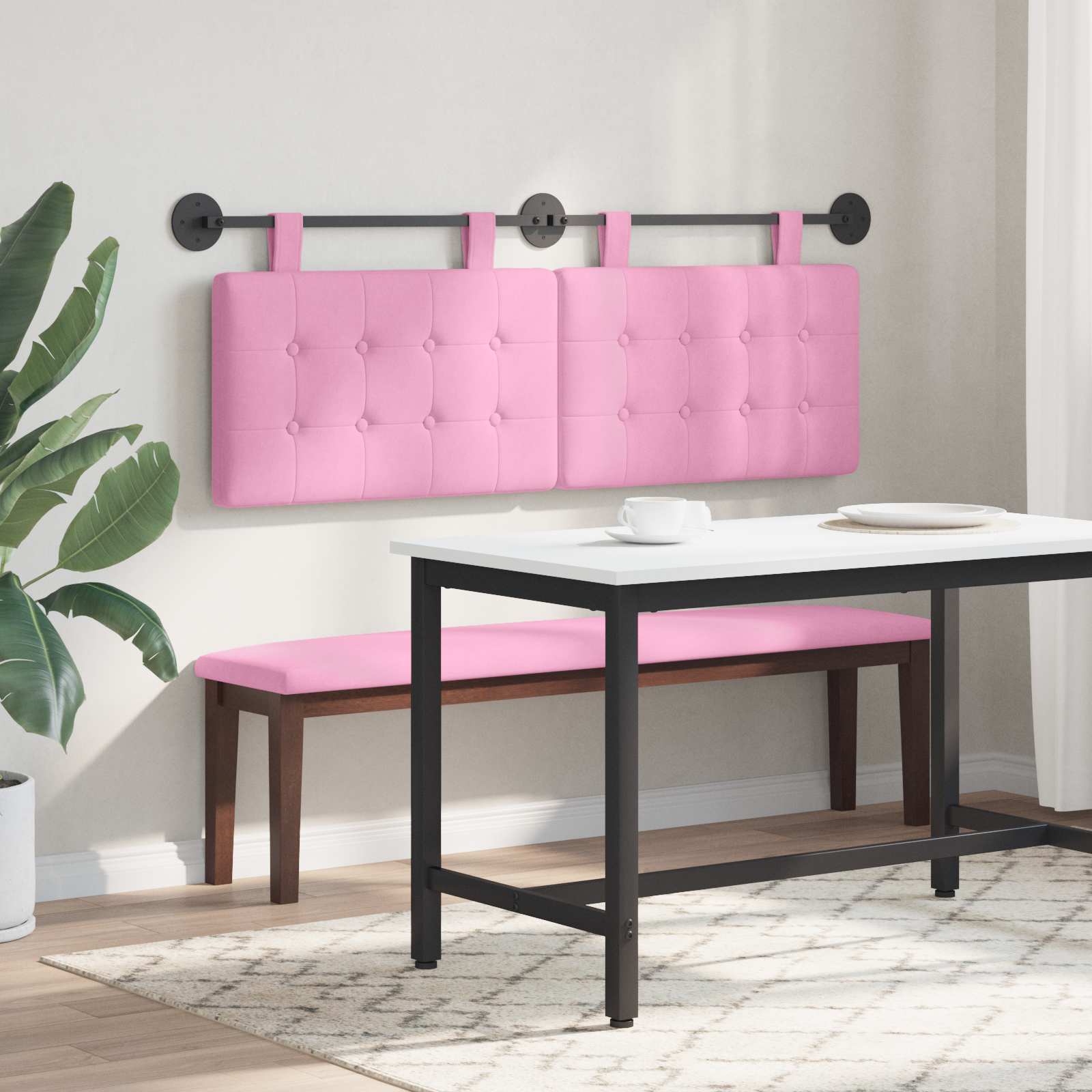 Hangend hoofdbord Roze Stof is nu te koop bij PeponiXL, paradijselijk wonen!