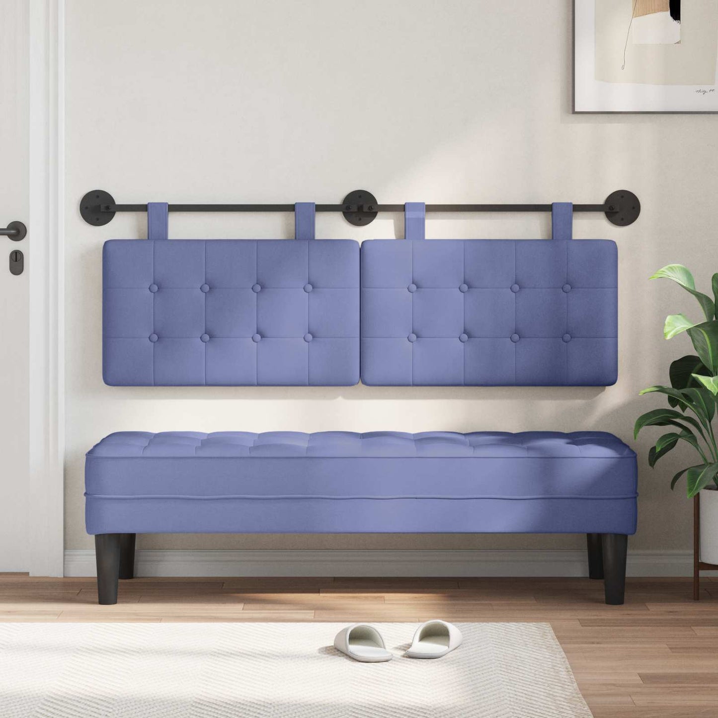 Hangend hoofdbord Jeans Blauw Stof is nu te koop bij PeponiXL, paradijselijk wonen!