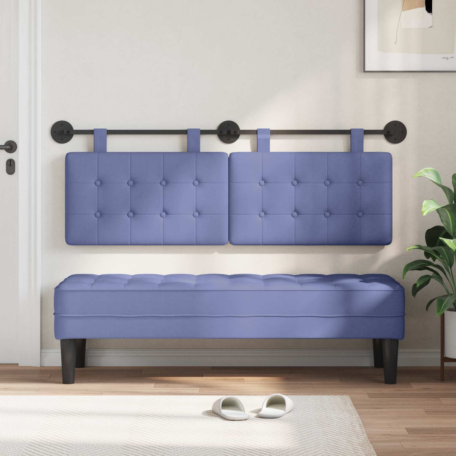Hangend hoofdbord Jeans Blauw Stof is nu te koop bij PeponiXL, paradijselijk wonen!