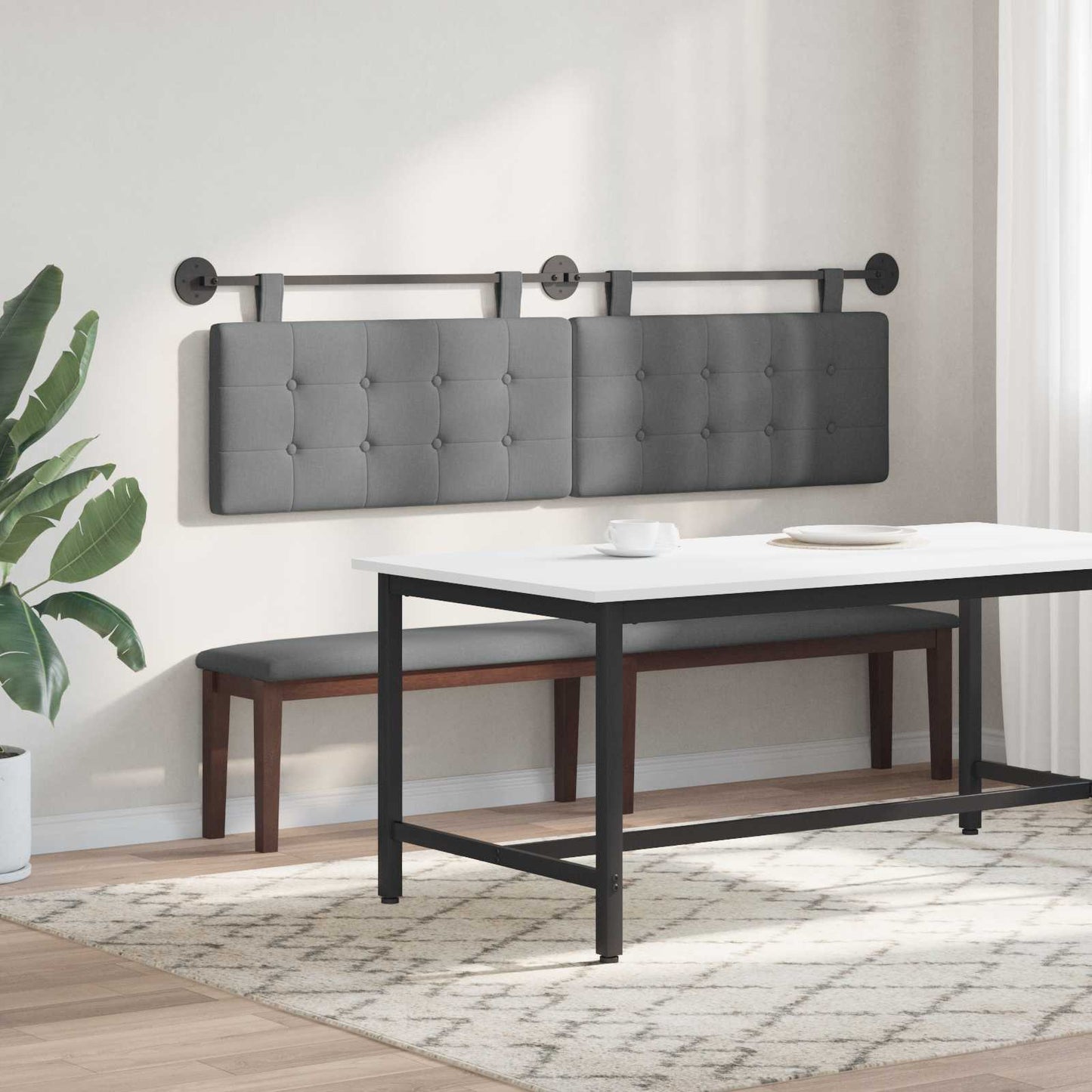 Hangend hoofdbord Donkergrijs Stof is nu te koop bij PeponiXL, paradijselijk wonen!