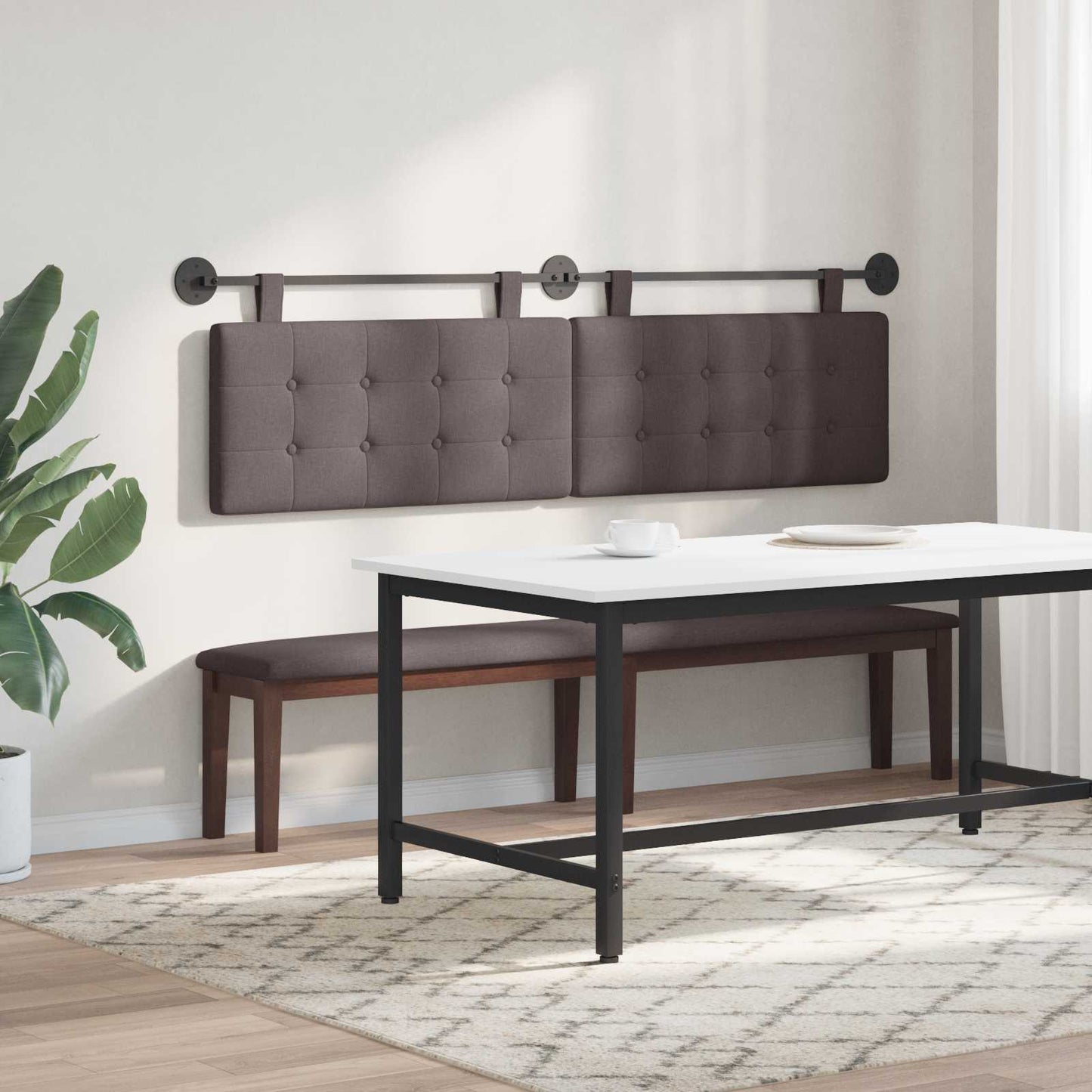 Hangend hoofdbord Donkerbruin Stof is nu te koop bij PeponiXL, paradijselijk wonen!