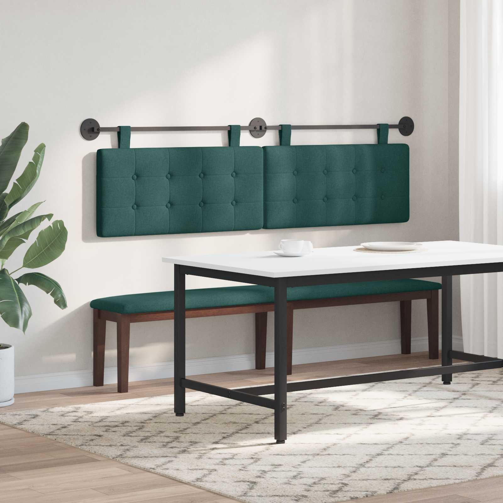 Hangend hoofdbord Donkergroen Stof is nu te koop bij PeponiXL, paradijselijk wonen!