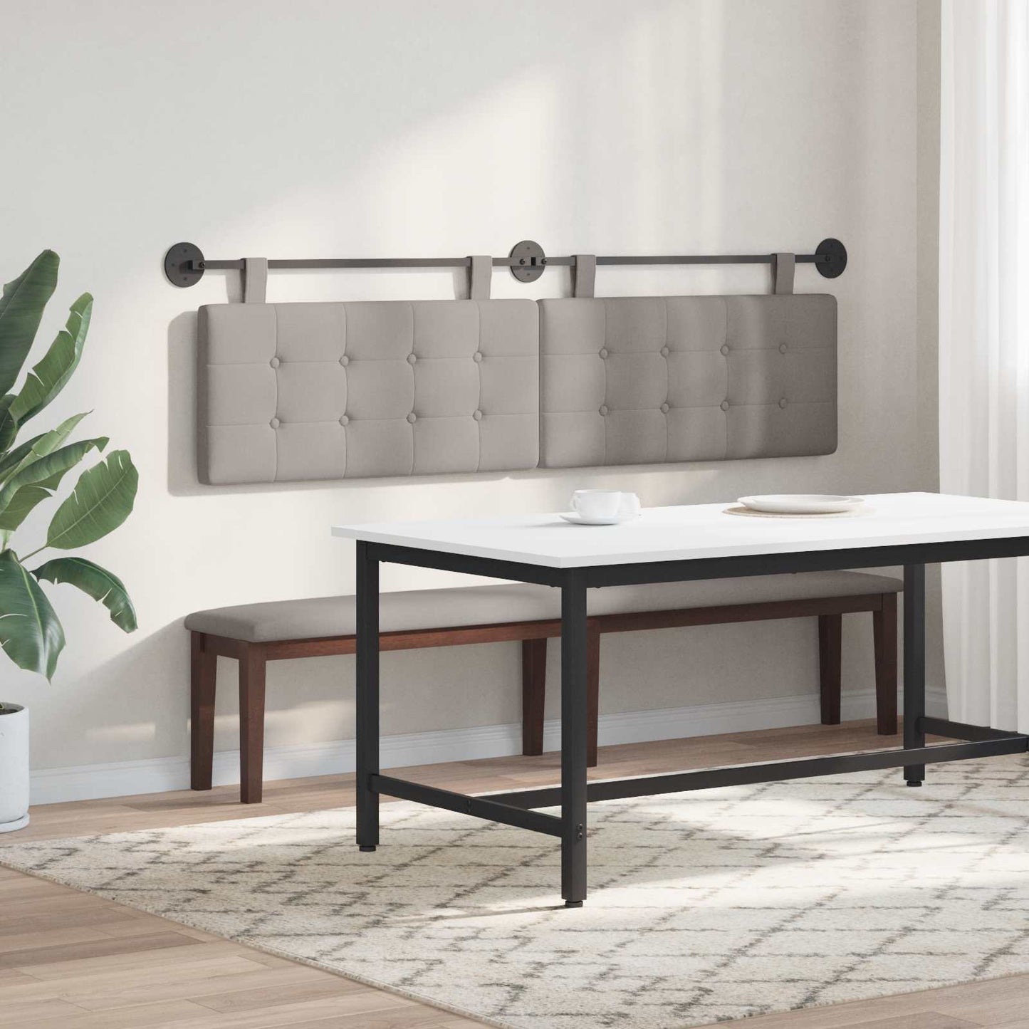 Hangend hoofdbord Taupe Stof is nu te koop bij PeponiXL, paradijselijk wonen!