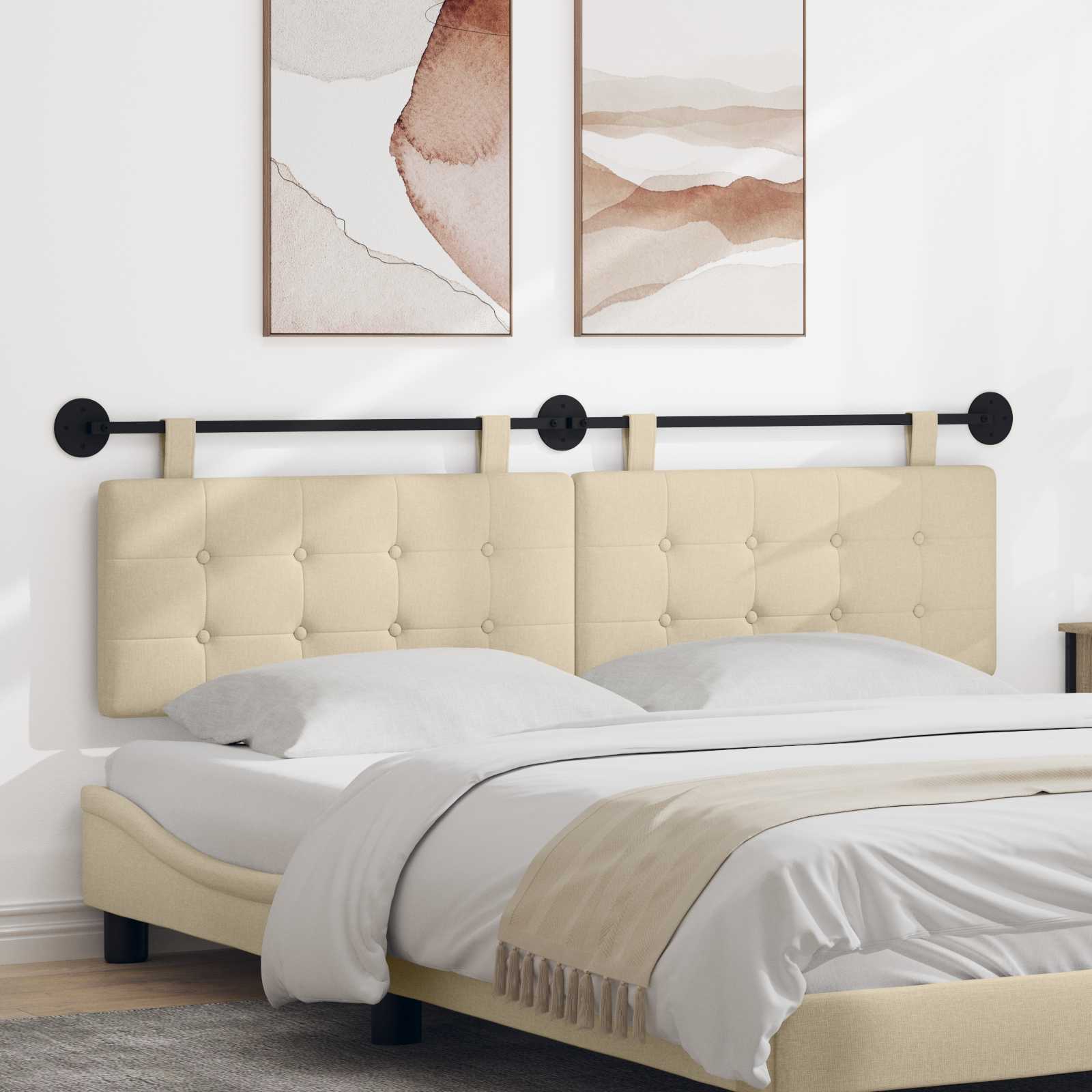 Hangend hoofdbord Crème Stof is nu te koop bij PeponiXL, paradijselijk wonen!