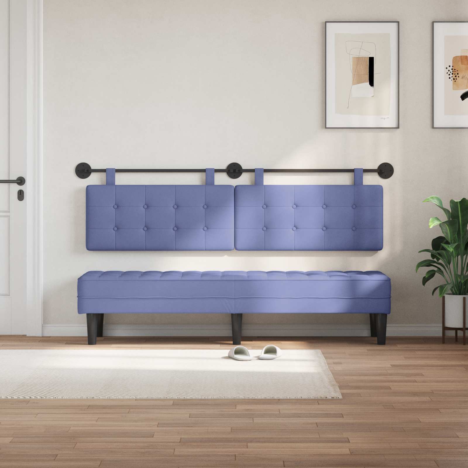 Hangend Hoofdeinde Jeans Blauw 190 x 55 x 5 cm Stof is nu te koop bij PeponiXL, paradijselijk wonen!