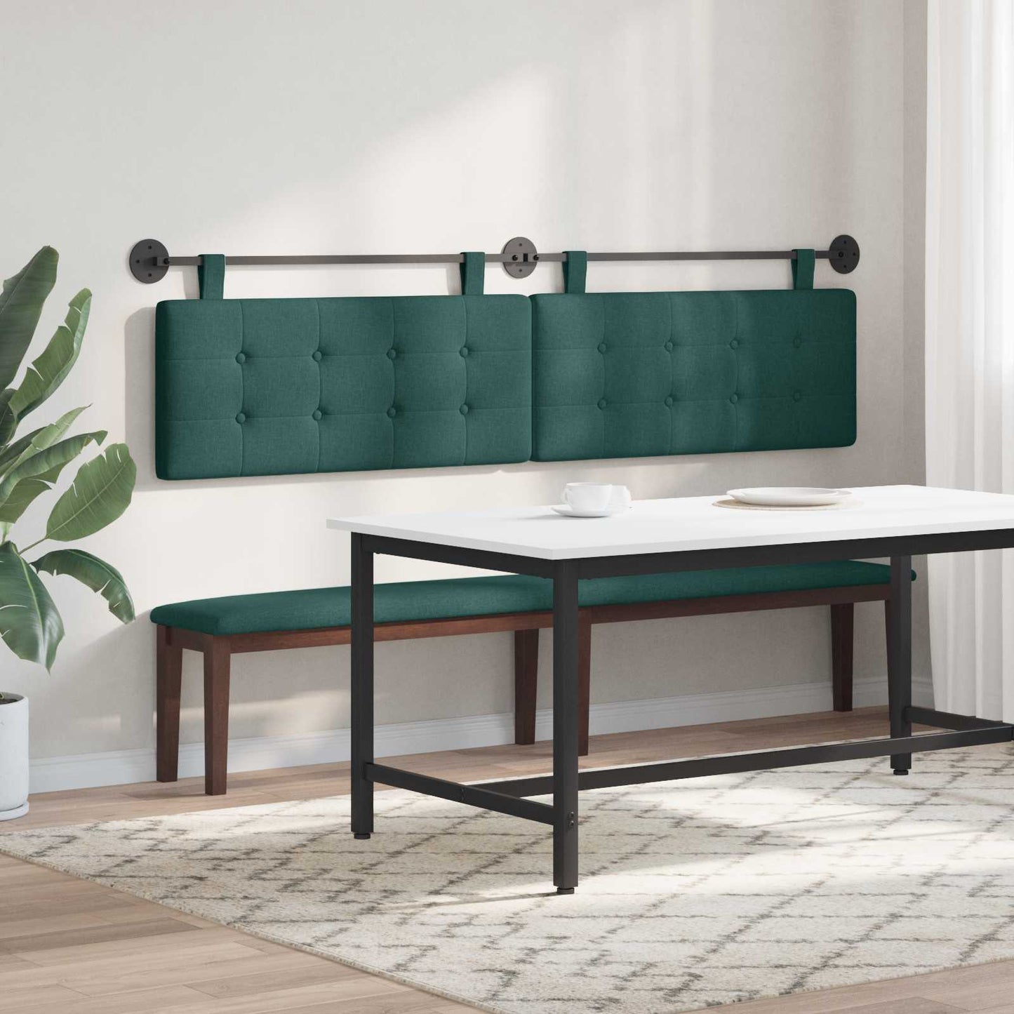 Hangend hoofdbord Donkergroen Stof is nu te koop bij PeponiXL, paradijselijk wonen!
