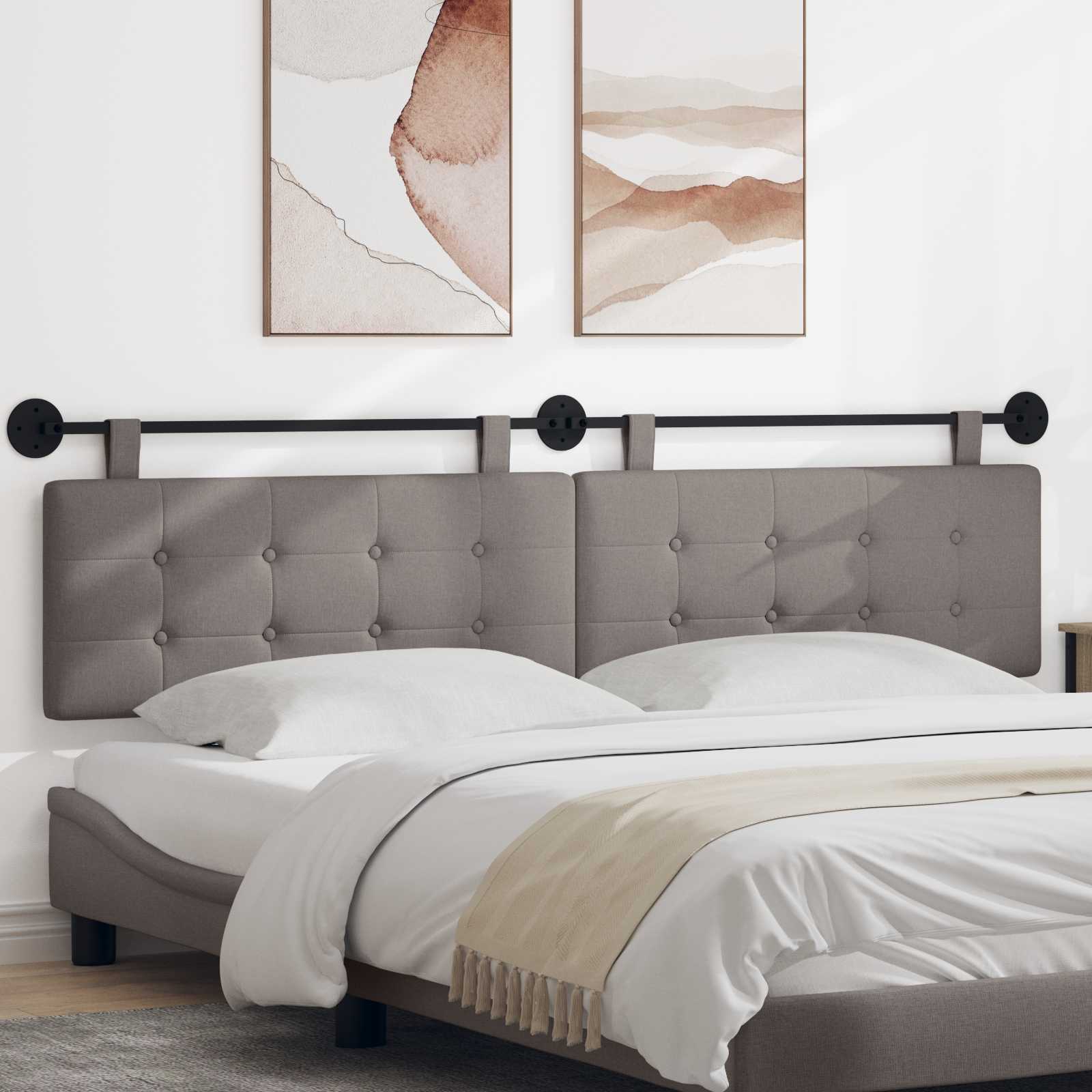 Hangend hoofdbord Taupe Stof is nu te koop bij PeponiXL, paradijselijk wonen!