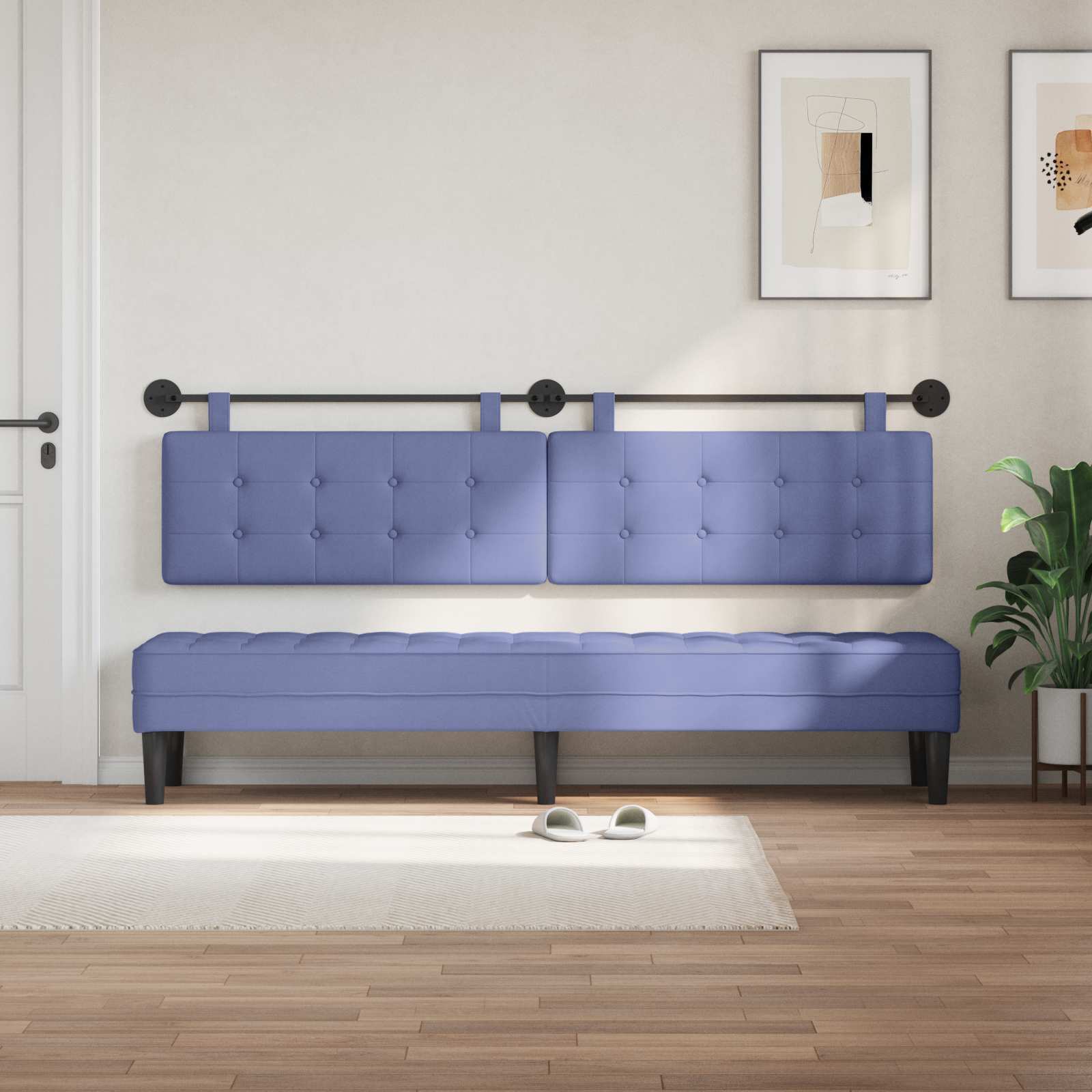 Hangend Hoofdeinde Jeans Blauw 210 x 55 x 5 cm Stof is nu te koop bij PeponiXL, paradijselijk wonen!