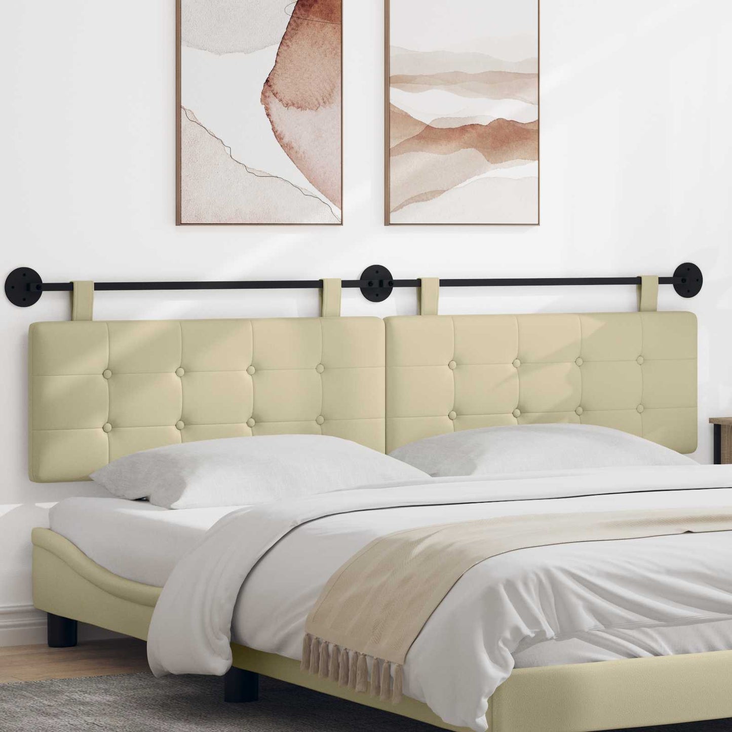 Hangend Hoofdeinde Crème 210 x 55 x 5 cm Nep Leer is nu te koop bij PeponiXL, paradijselijk wonen!