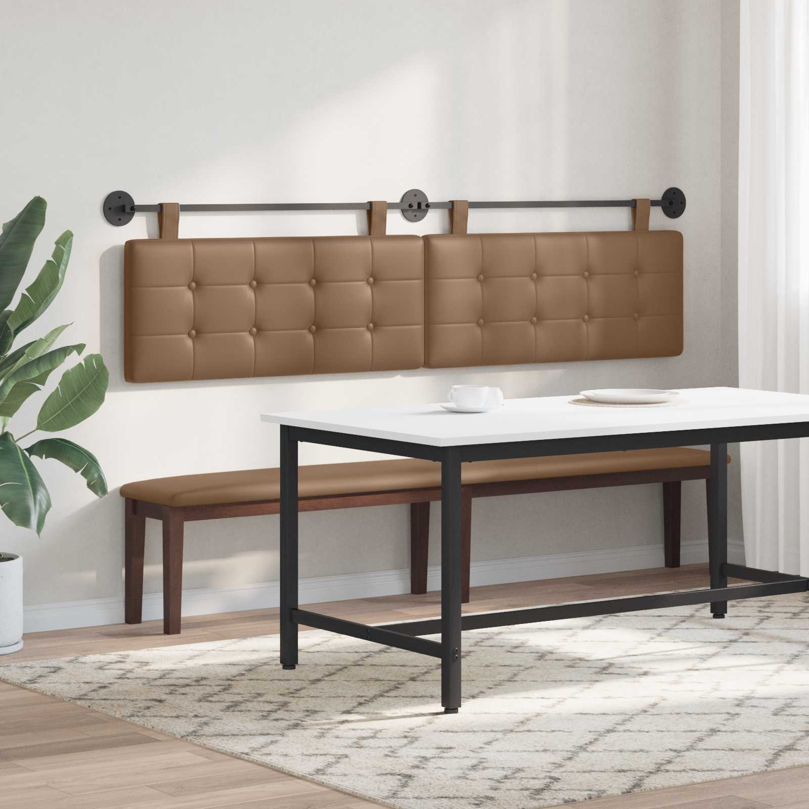 Hangend Hoofdeinde Cappuccino 210 x 55 x 5 cm Nep Leer is nu te koop bij PeponiXL, paradijselijk wonen!