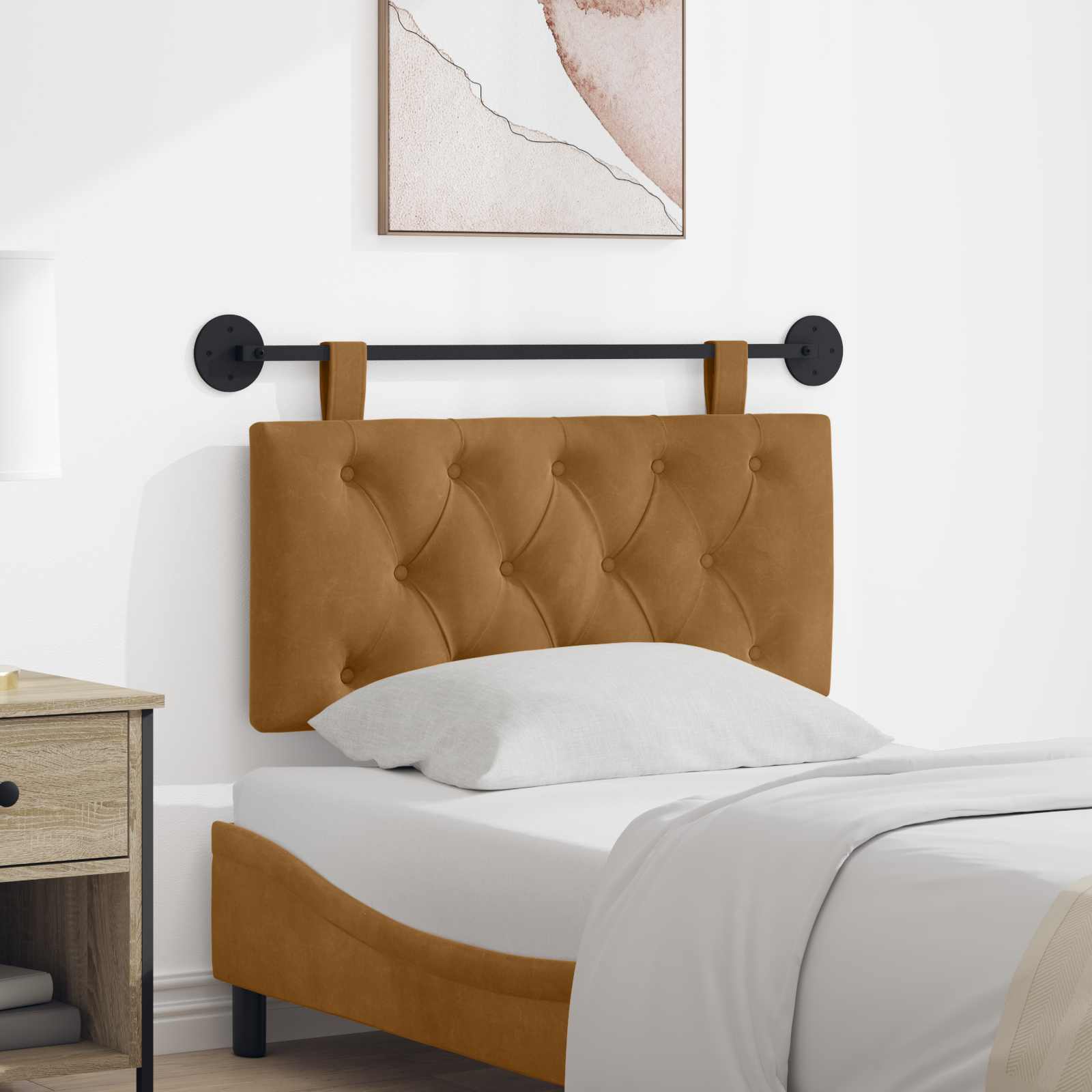 Hangend hoofdbord Bruin Fluweel is nu te koop bij PeponiXL, paradijselijk wonen!