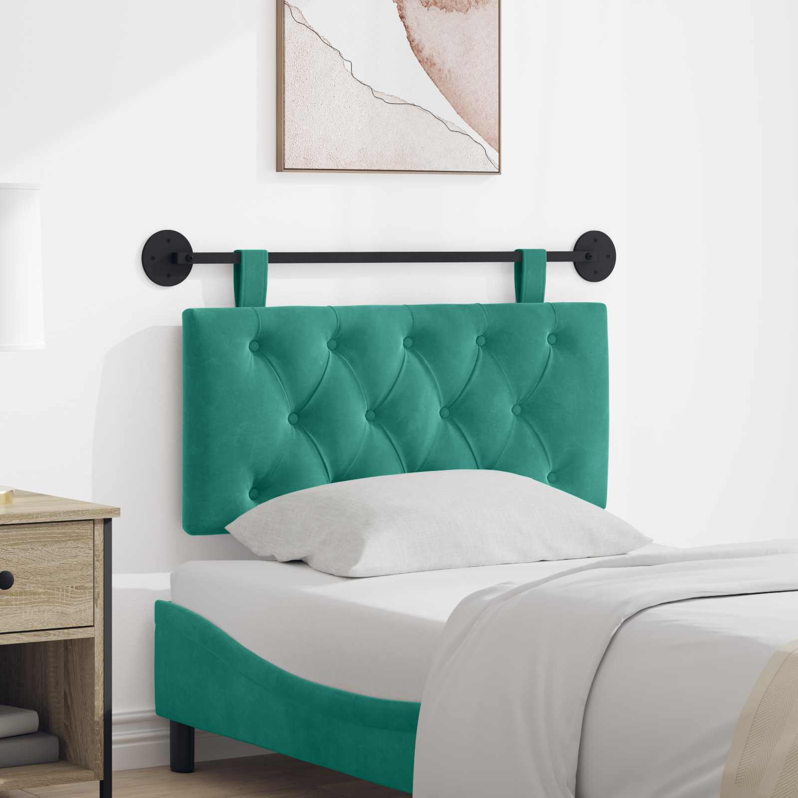 Hangend hoofdbord Turquoise Fluweel is nu te koop bij PeponiXL, paradijselijk wonen!