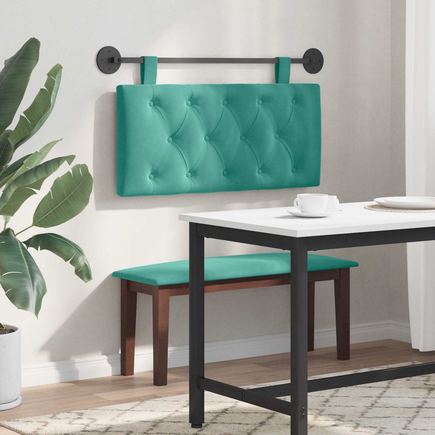 Hangend hoofdbord Turquoise Fluweel is nu te koop bij PeponiXL, paradijselijk wonen!