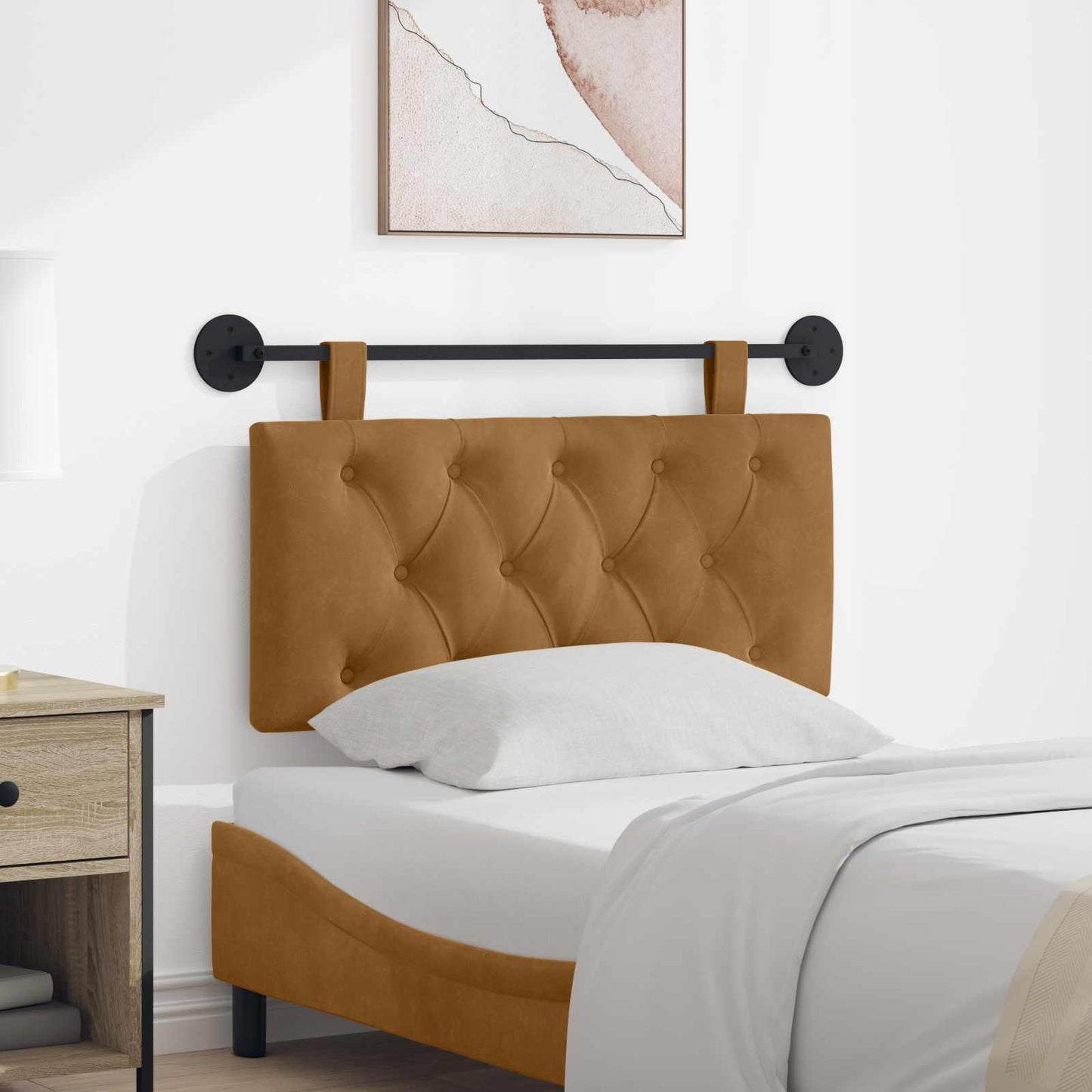 Hangend hoofdbord Bruin Fluweel is nu te koop bij PeponiXL, paradijselijk wonen!