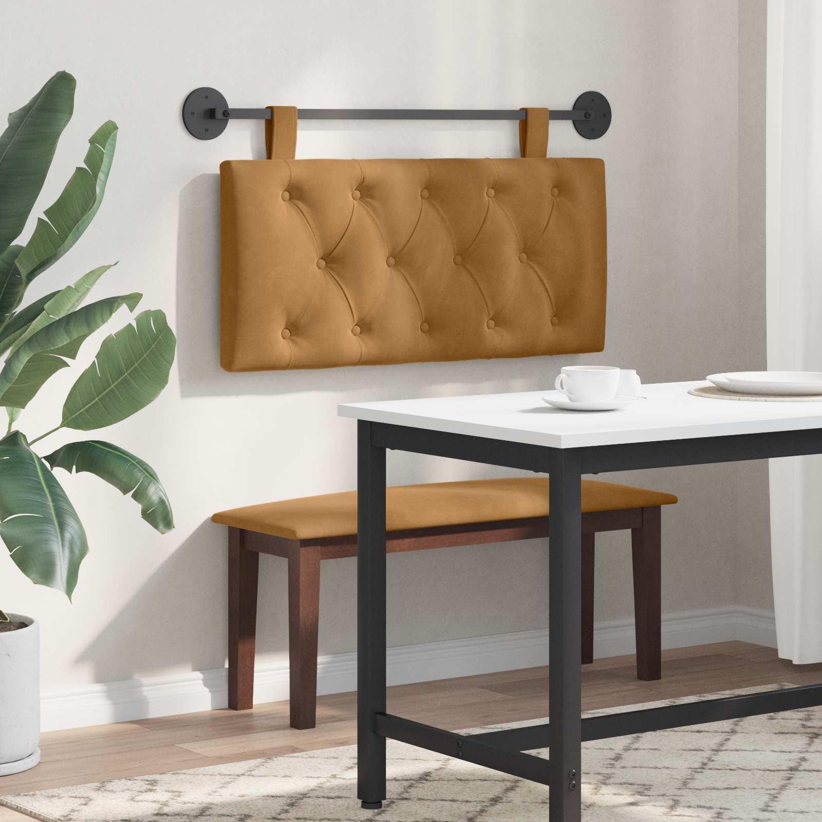 Hangend hoofdbord Bruin Fluweel is nu te koop bij PeponiXL, paradijselijk wonen!