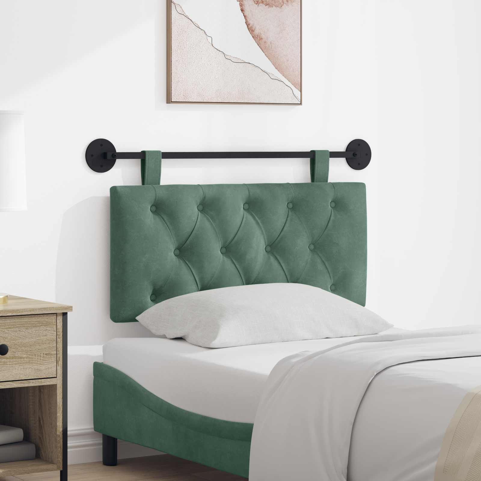 Hangend hoofdbord Zeegroen Fluweel is nu te koop bij PeponiXL, paradijselijk wonen!