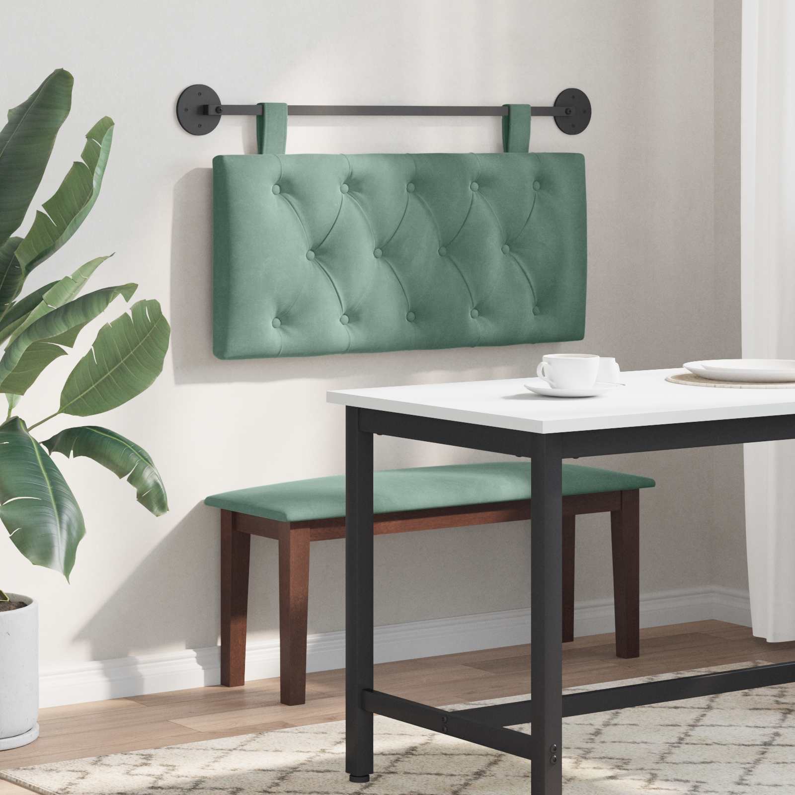 Hangend hoofdbord Zeegroen Fluweel is nu te koop bij PeponiXL, paradijselijk wonen!