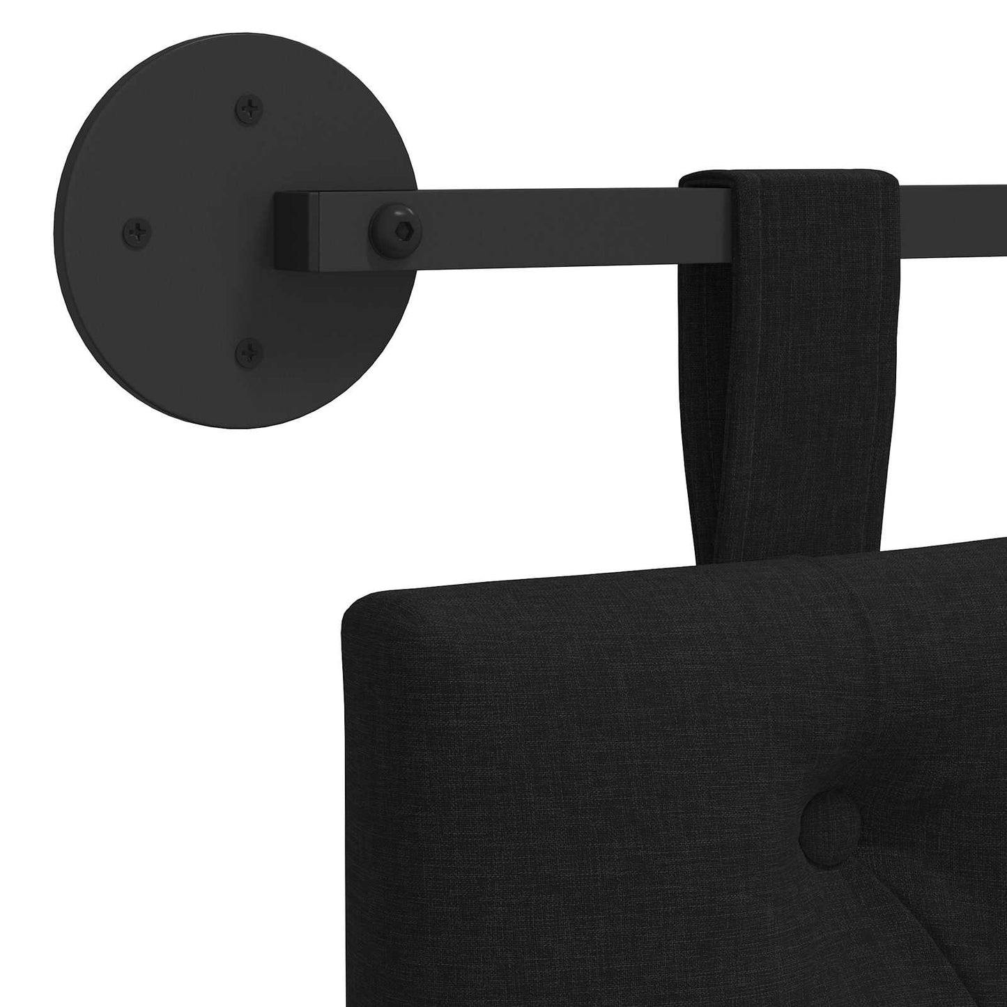 Hangend hoofdbord Zwart Stof is nu te koop bij PeponiXL, paradijselijk wonen!