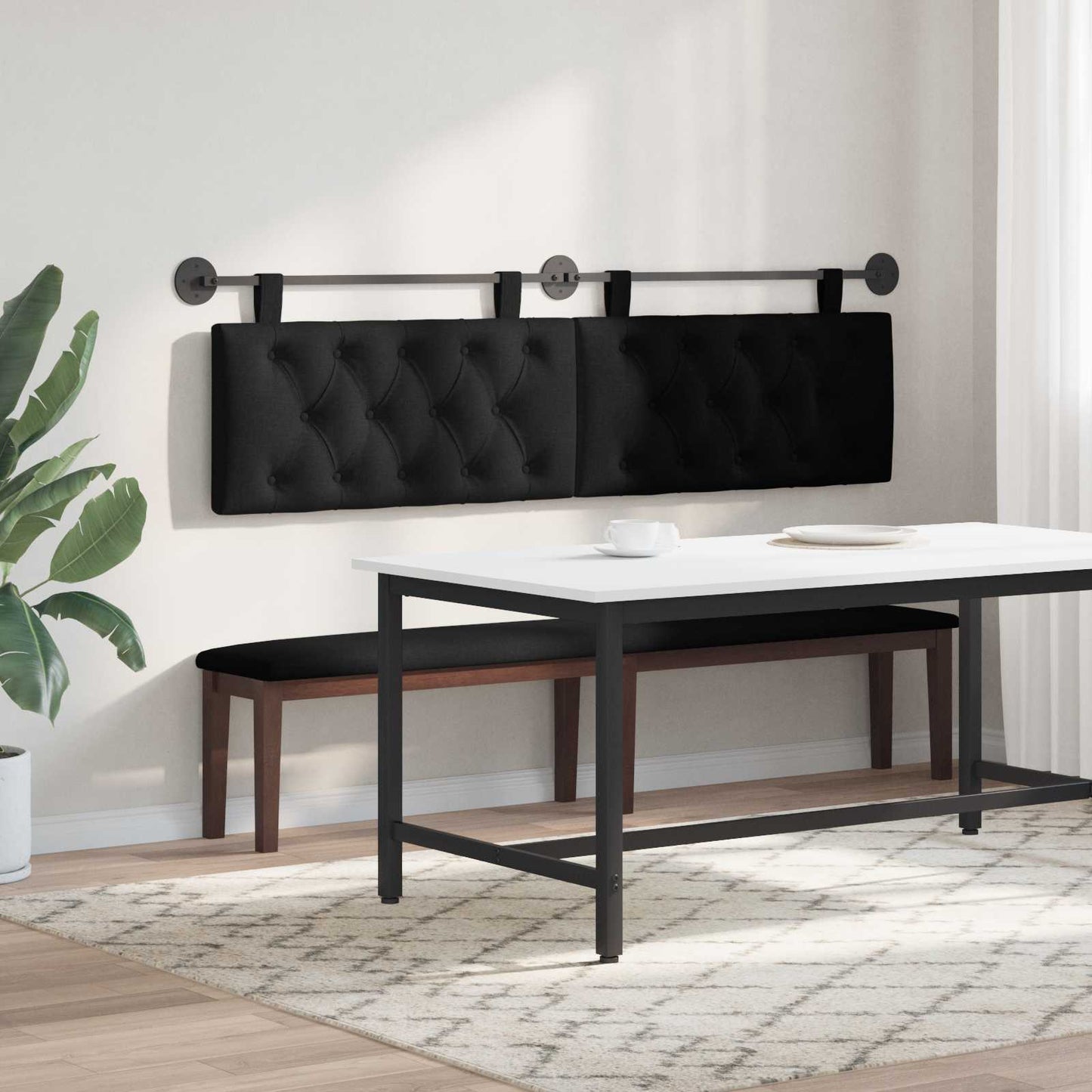 Hangend hoofdbord Zwart Stof is nu te koop bij PeponiXL, paradijselijk wonen!