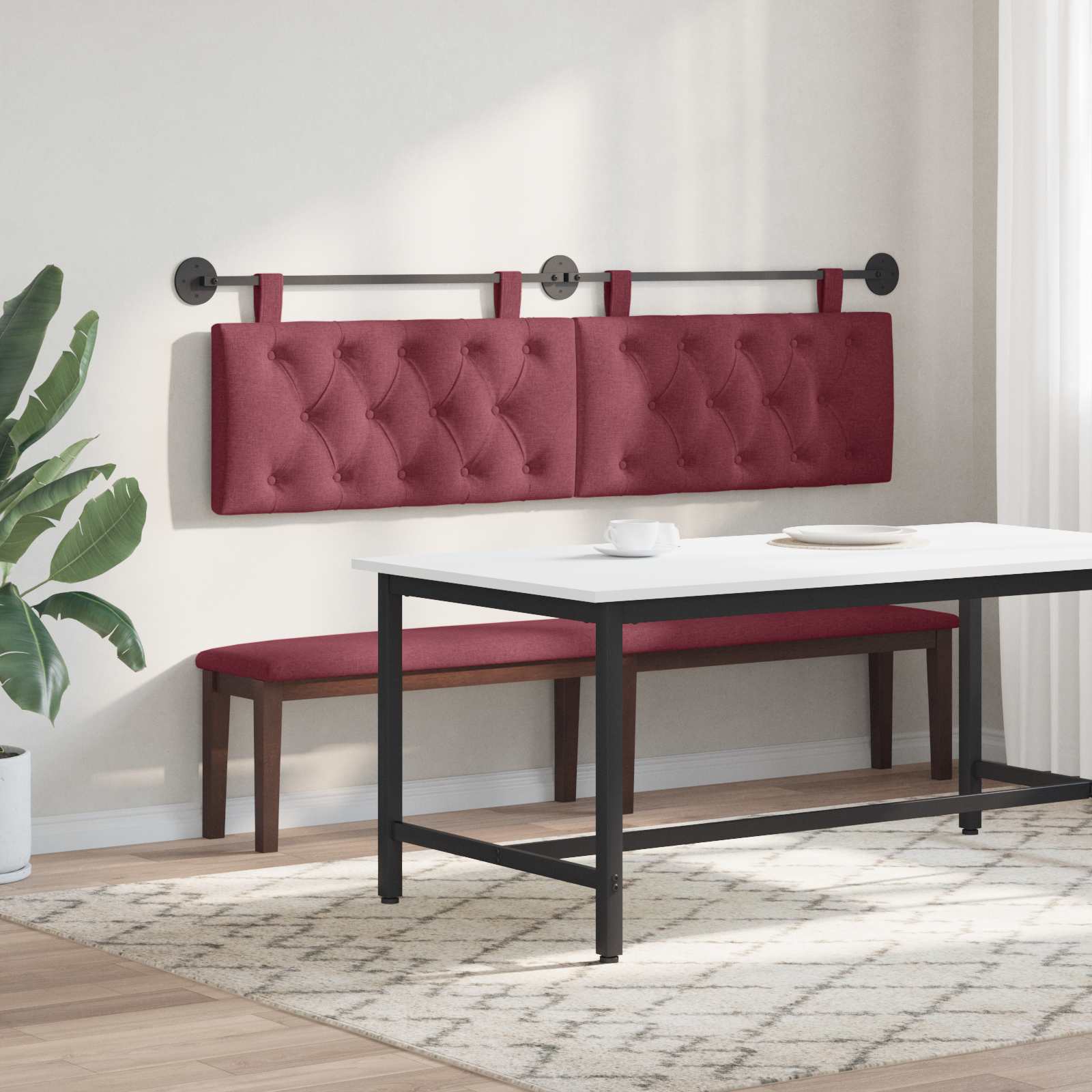 Hangend hoofdbord Wijnrood Stof is nu te koop bij PeponiXL, paradijselijk wonen!
