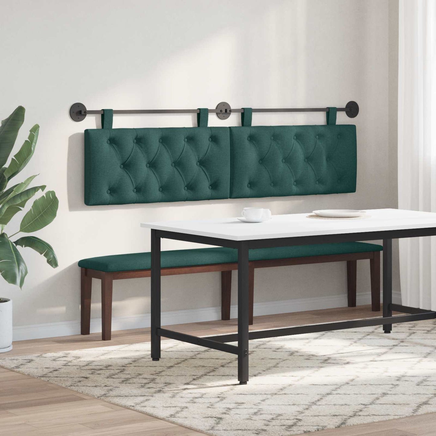Hangend hoofdbord Donkergroen Stof is nu te koop bij PeponiXL, paradijselijk wonen!