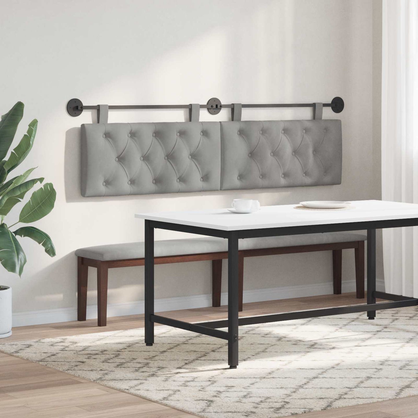 Hangend hoofdbord Lichtgrijs Fluweel is nu te koop bij PeponiXL, paradijselijk wonen!