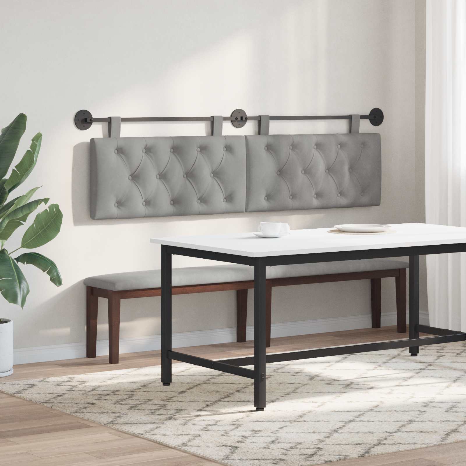 Hangend hoofdbord Lichtgrijs Fluweel is nu te koop bij PeponiXL, paradijselijk wonen!