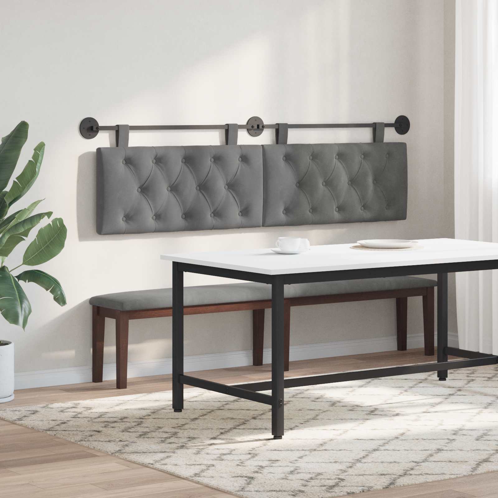 Hangend hoofdbord Donkergrijs Fluweel is nu te koop bij PeponiXL, paradijselijk wonen!