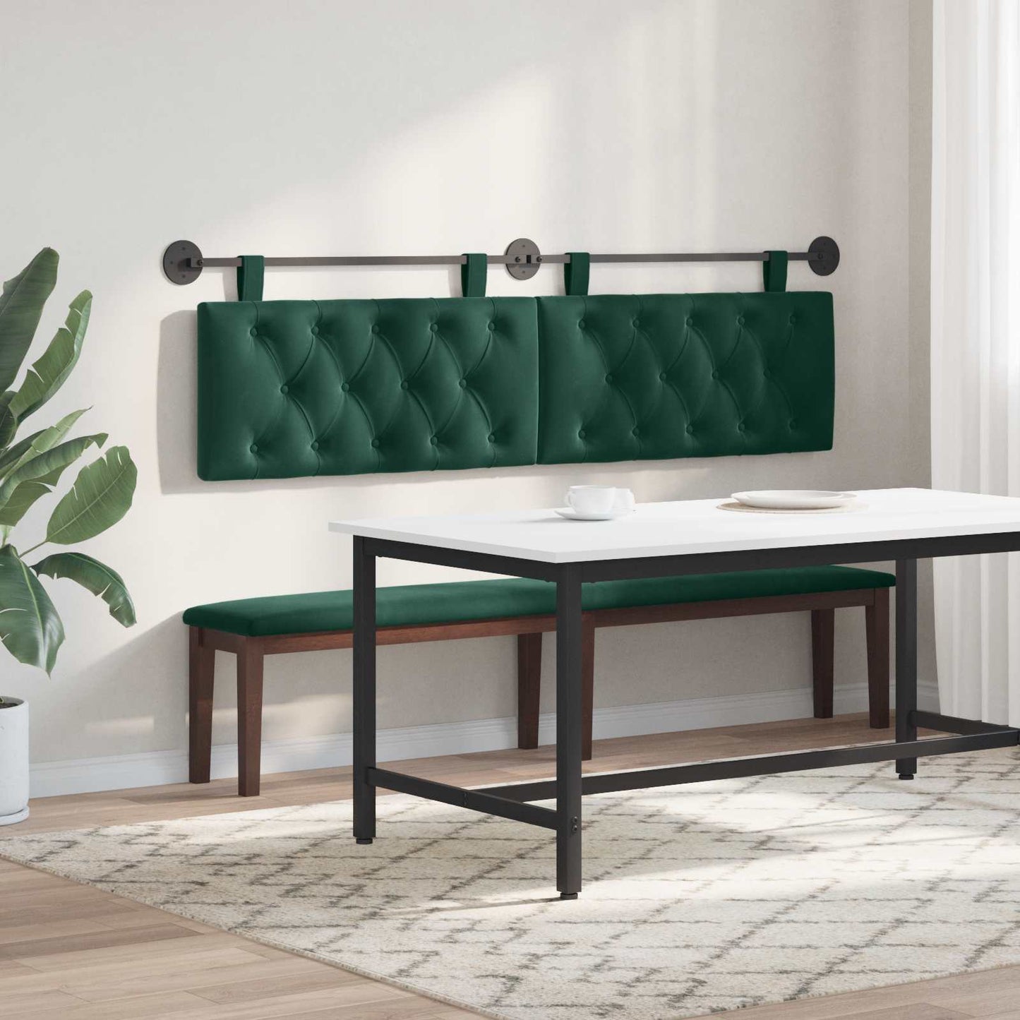 Hangend hoofdbord Donkergroen Fluweel is nu te koop bij PeponiXL, paradijselijk wonen!
