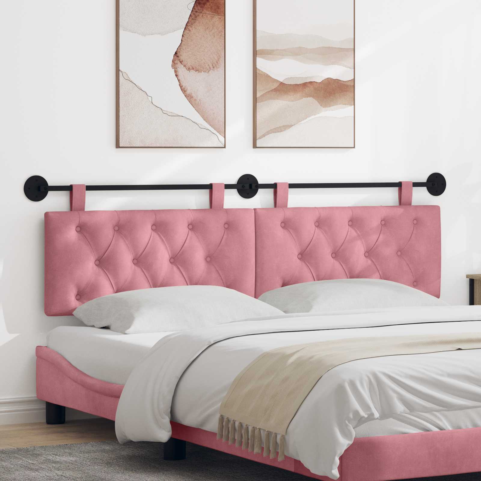 Hangend hoofdbord Roze Fluweel is nu te koop bij PeponiXL, paradijselijk wonen!