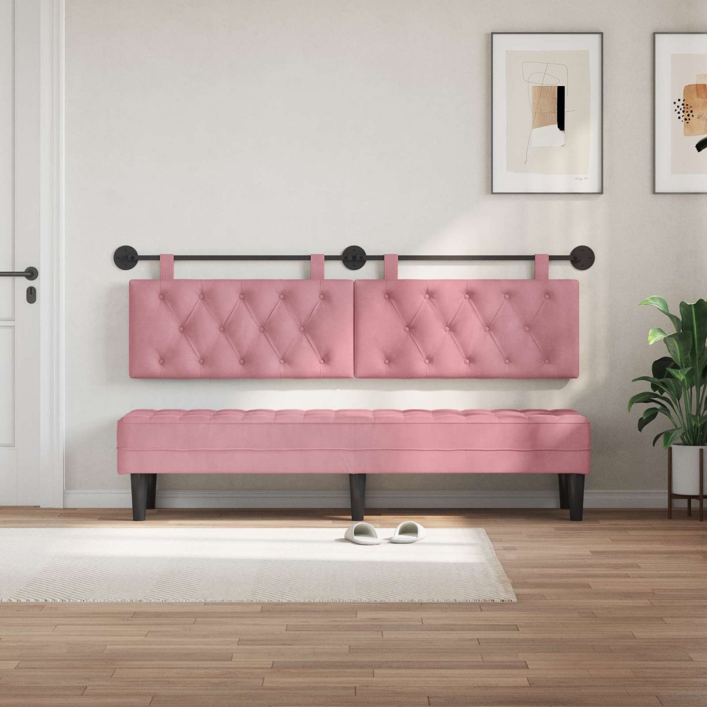 Hangend hoofdbord Roze Fluweel is nu te koop bij PeponiXL, paradijselijk wonen!