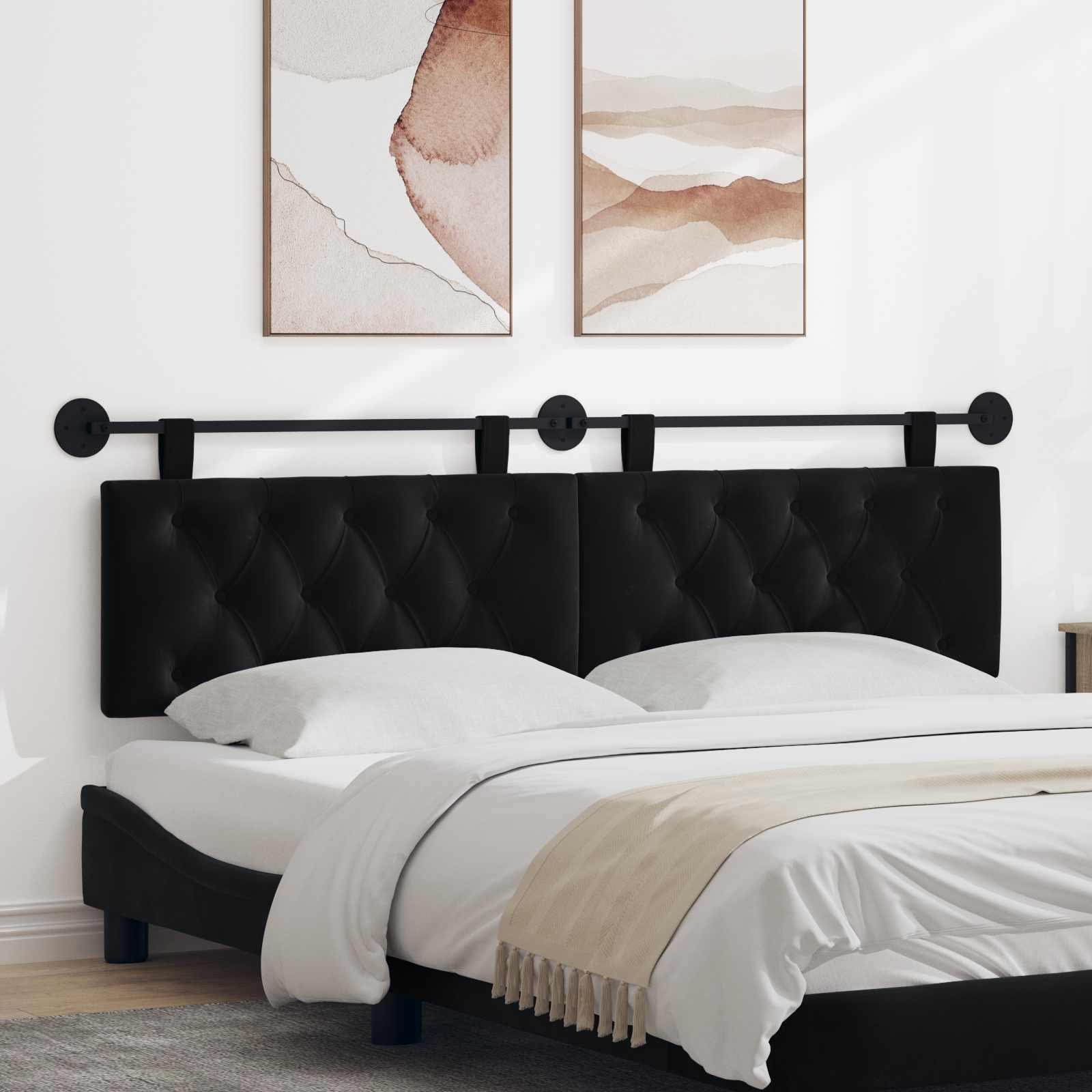Hangend hoofdbord Zwart Fluweel is nu te koop bij PeponiXL, paradijselijk wonen!
